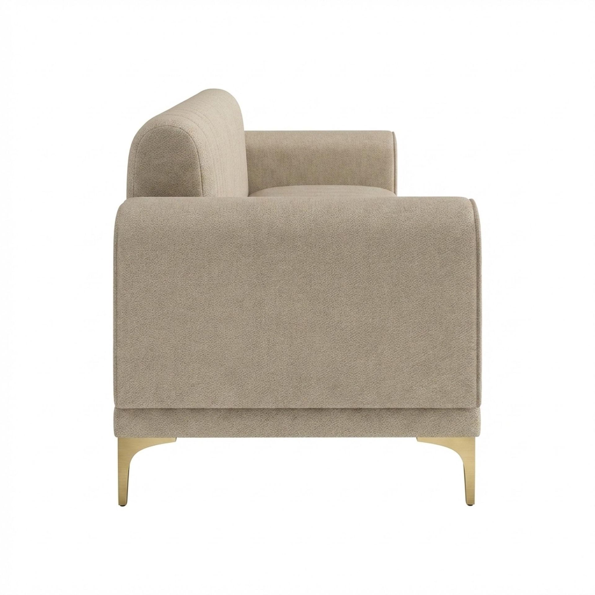Hayden Home Premium New York 3 Seater Sofa, PVD Brushed Gold Leg, Premium Alabaster Upholstery