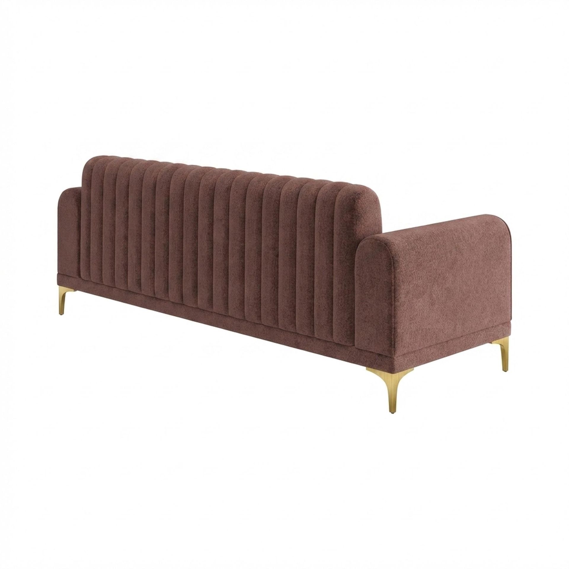 Hayden Home Premium New York 3 Seater Sofa, PVD Brushed Gold Leg, Premium Ballet Pink Upholstery