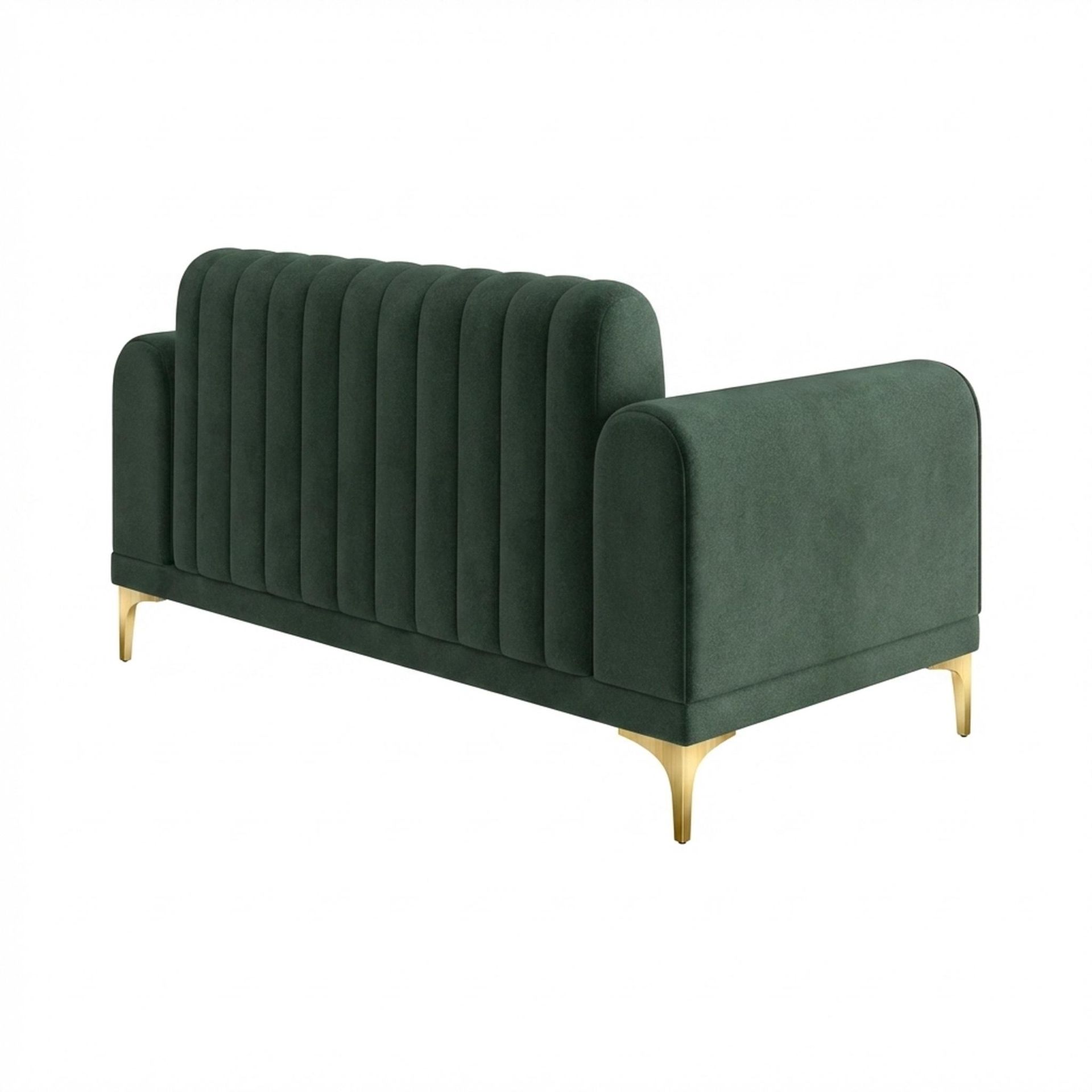 Hayden Home Premium New York 2 Seater Sofa, PVD Brushed Gold Leg, Premium Powder Green Upholstery