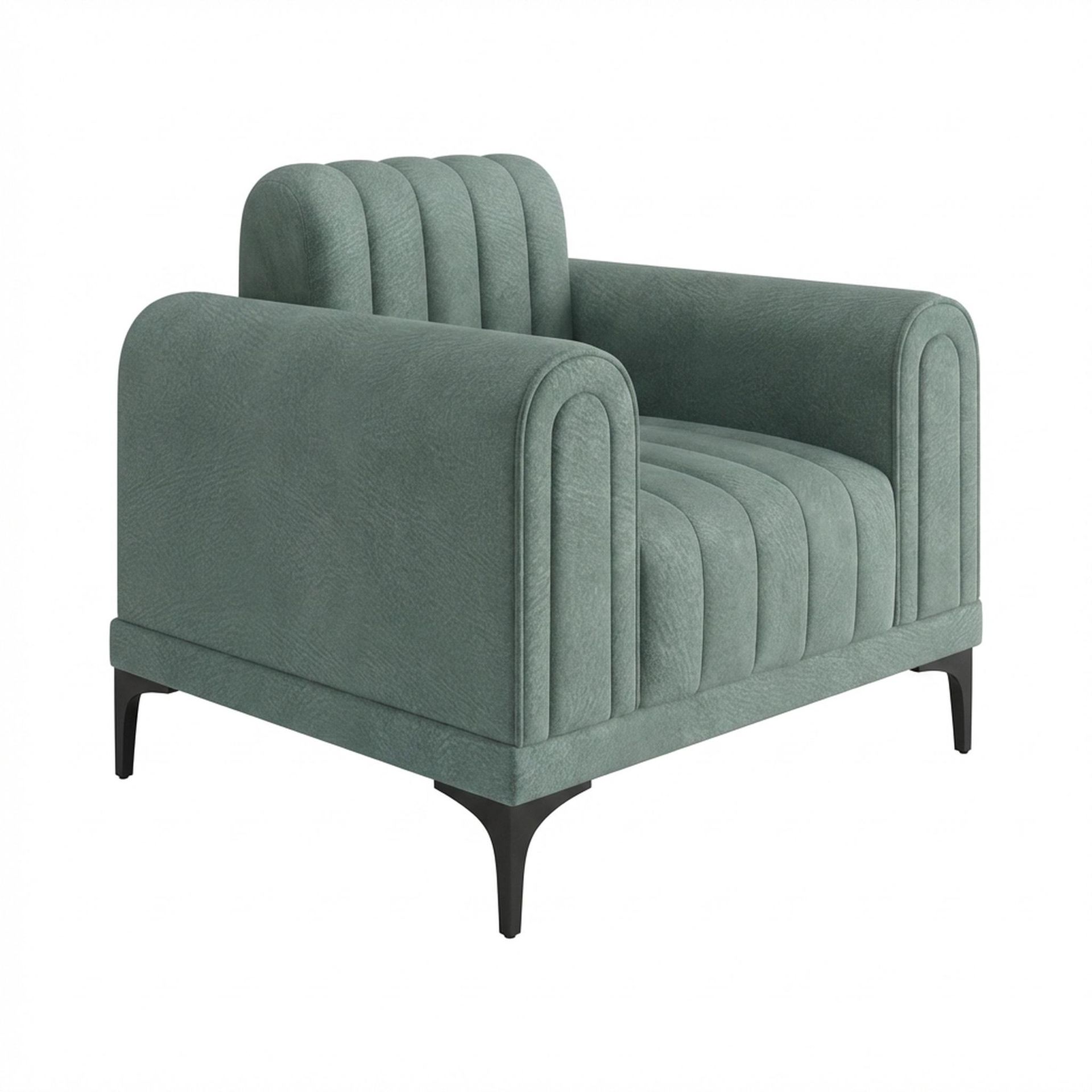 Hayden Home Premium New York 1 Seater Sofa, Matt Black Leg, Premium Mint Green Upholstery