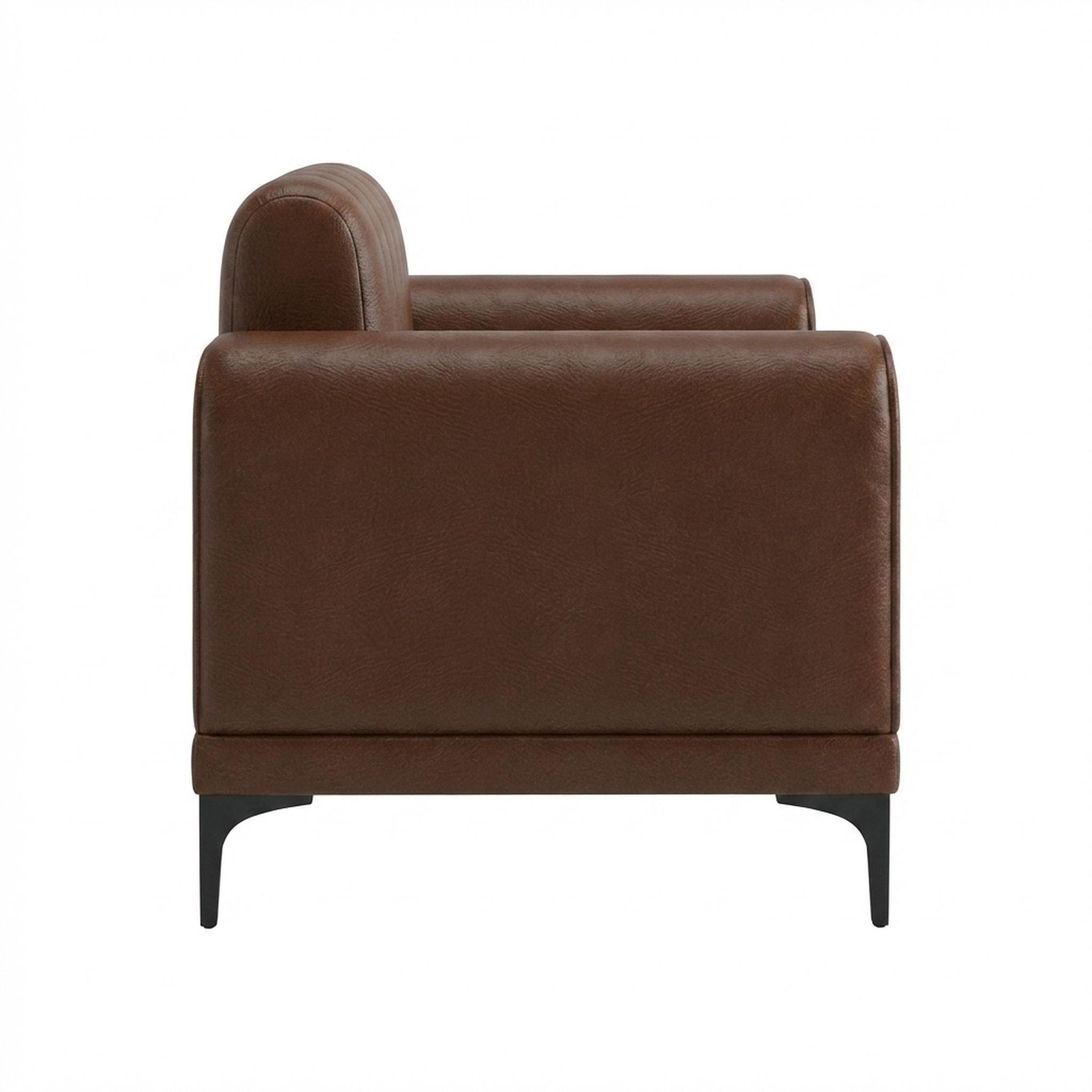 Hayden Home Premium New York 1 Seater Sofa, Matt Black Leg, Premium Rust Orange Upholstery