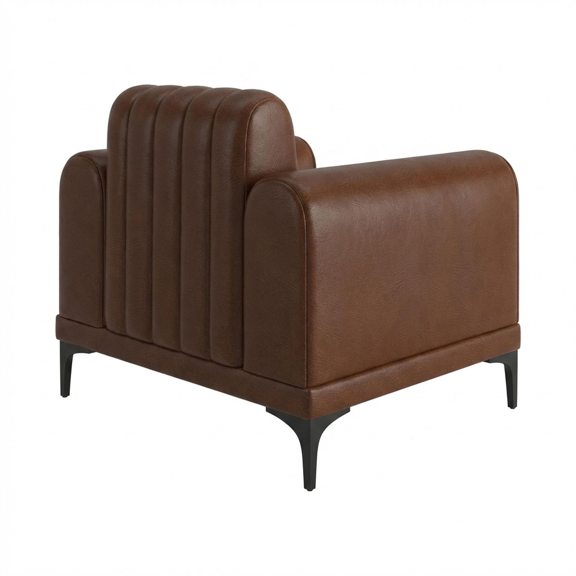 Hayden Home Premium New York 1 Seater Sofa, Matt Black Leg, Premium Rust Orange Upholstery