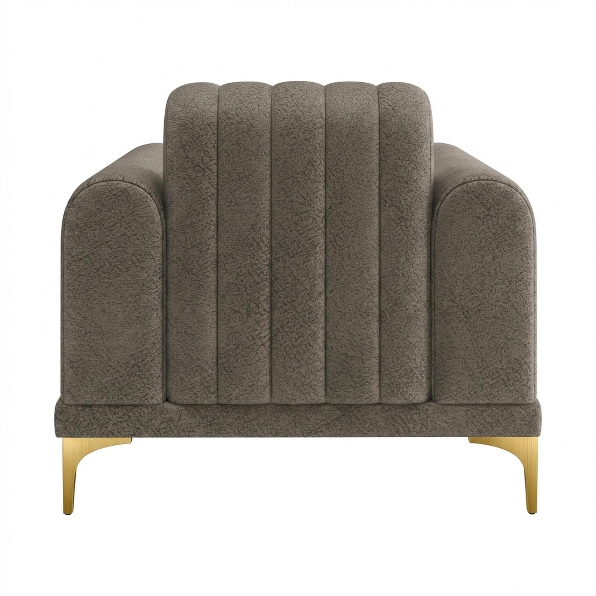 Hayden Home Premium New York 1 Seater Sofa, PVD Brushed Gold Leg, Essential Biscuit Upholstery