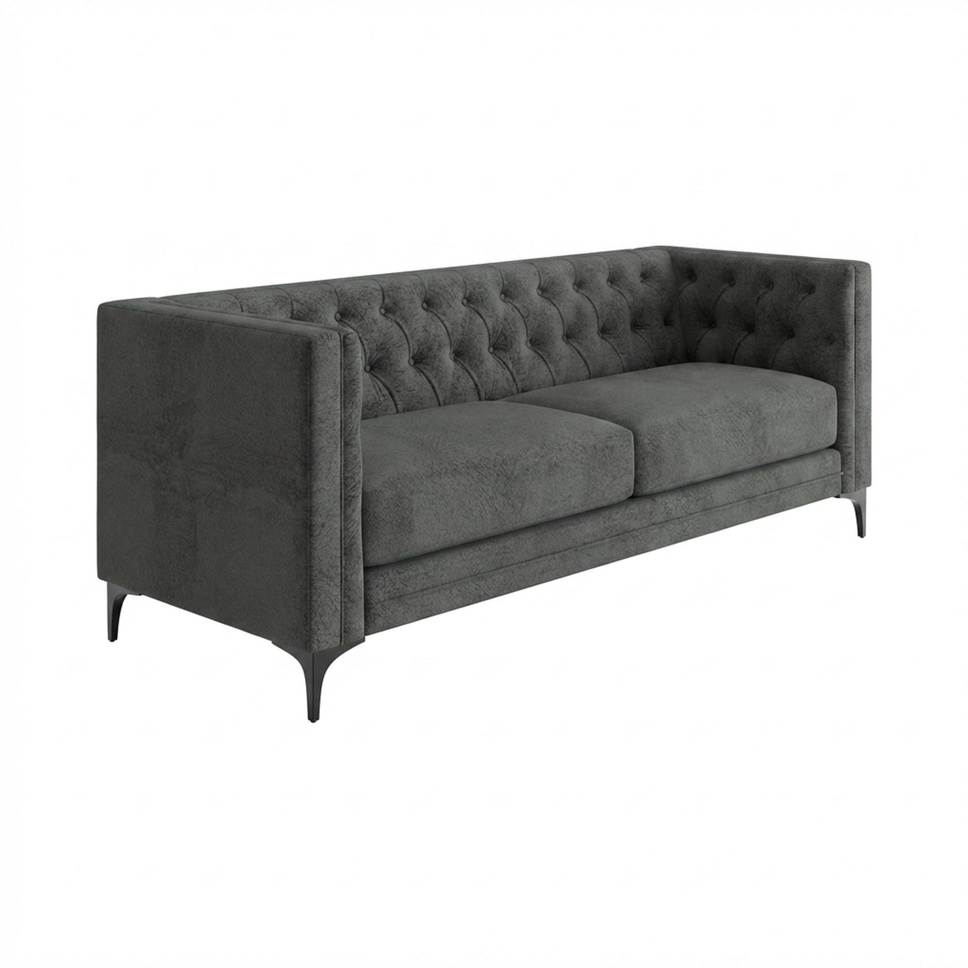 Hayden Home Premium Oslo 3 Seater Sofa, Matt Black Leg, Essential Frost Upholstery
