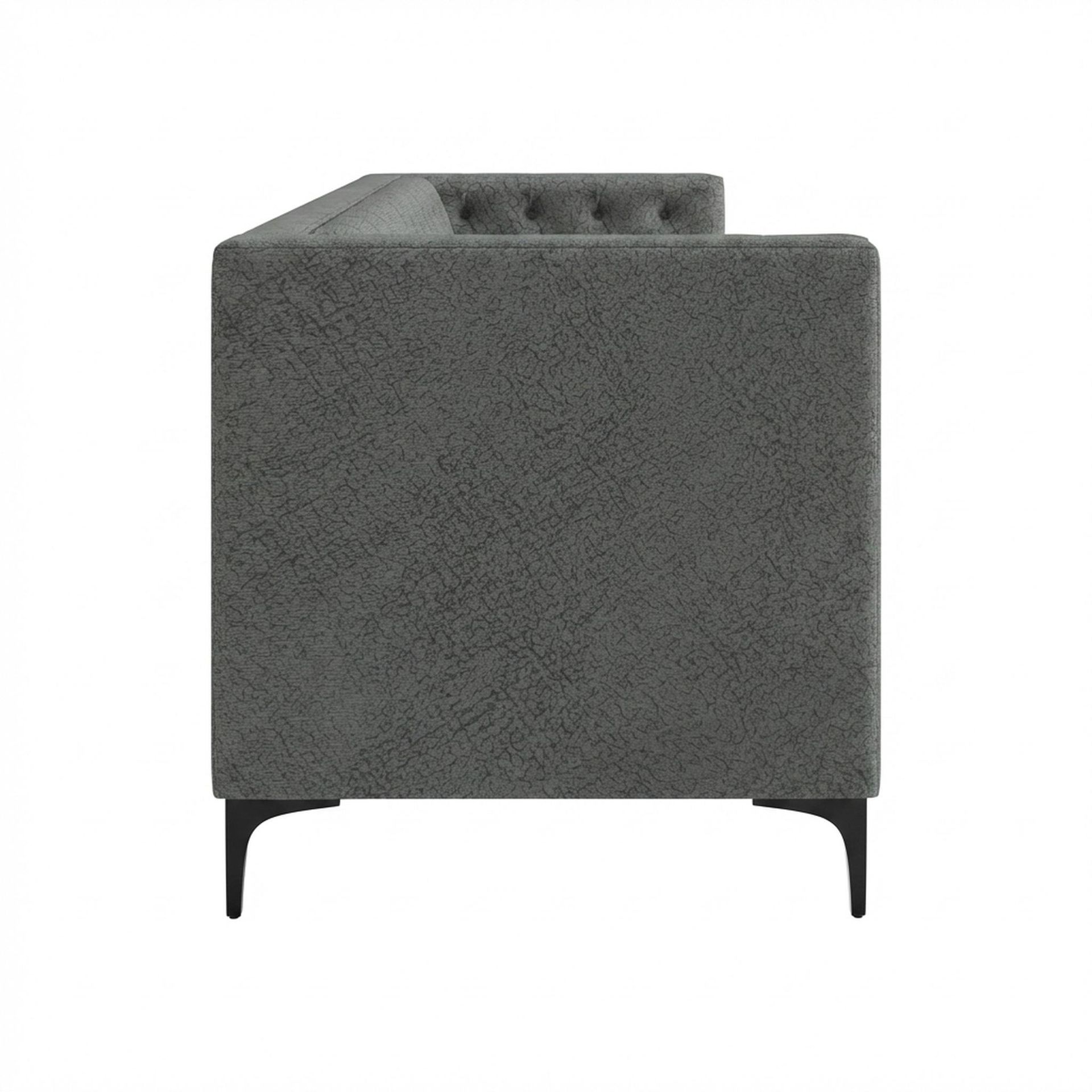 Hayden Home Premium Oslo 3 Seater Sofa, Matt Black Leg, Essential Frost Upholstery