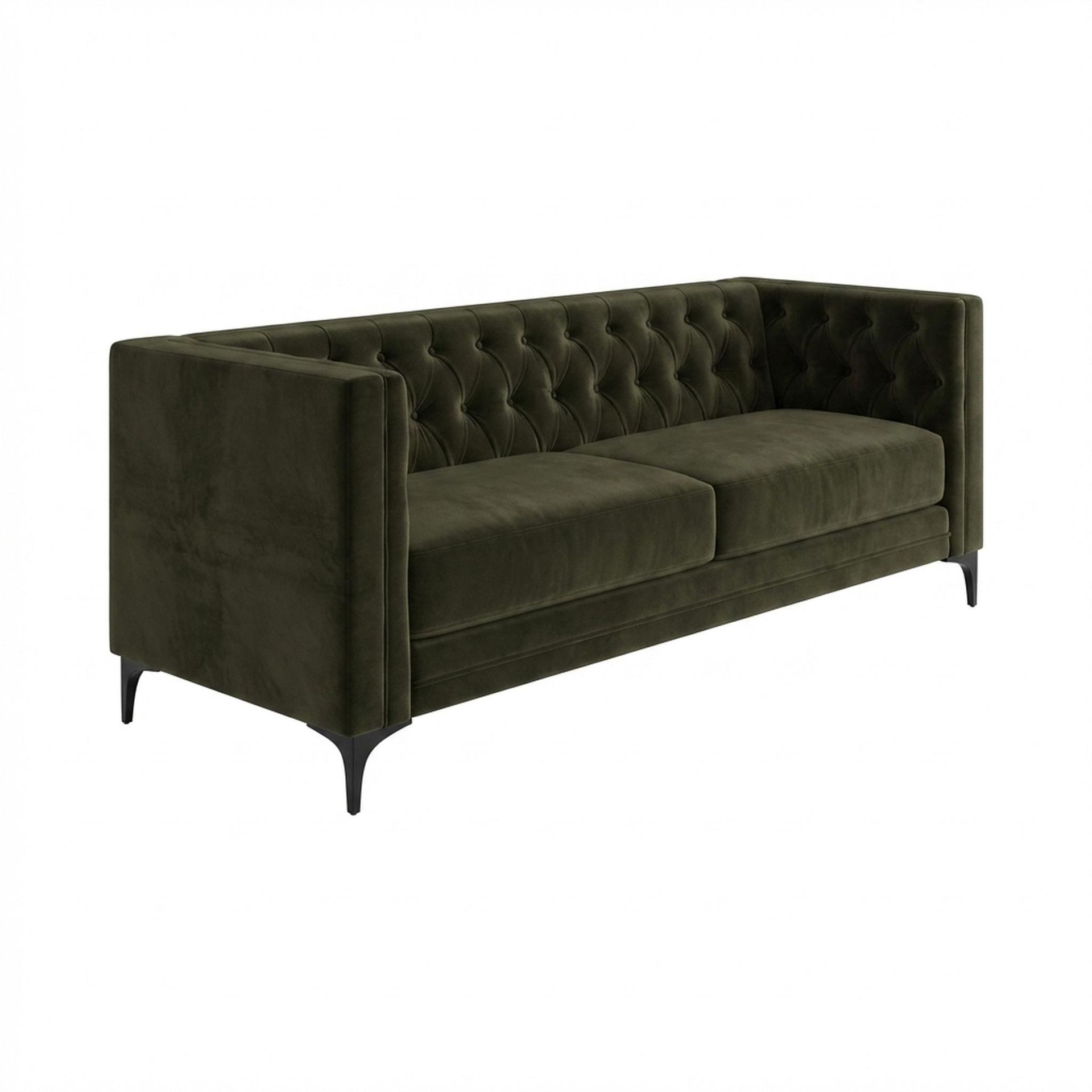 Hayden Home Premium Oslo 3 Seater Sofa, Matt Black Leg, Premium Emerald Upholstery