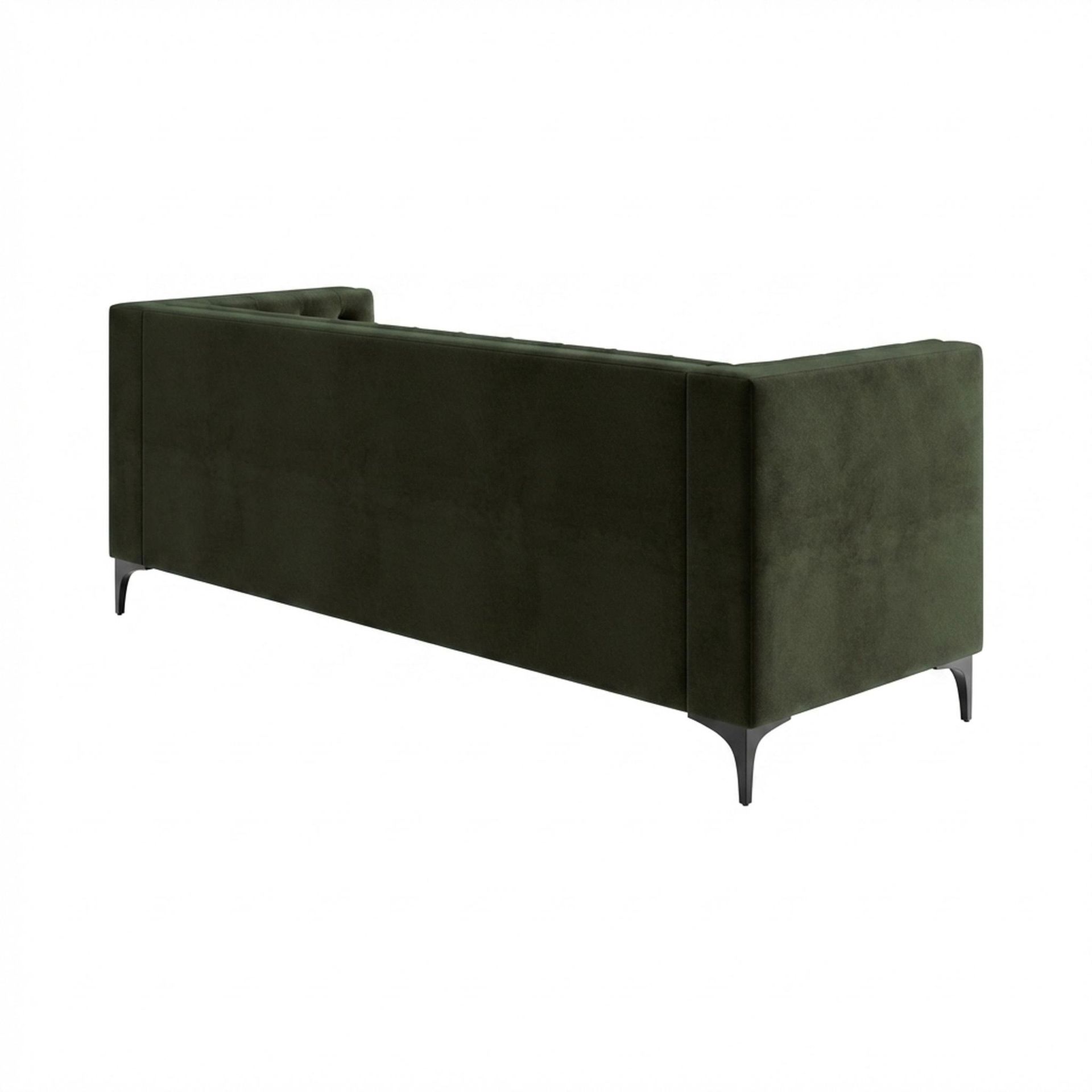 Hayden Home Premium Oslo 3 Seater Sofa, Matt Black Leg, Premium Emerald Upholstery