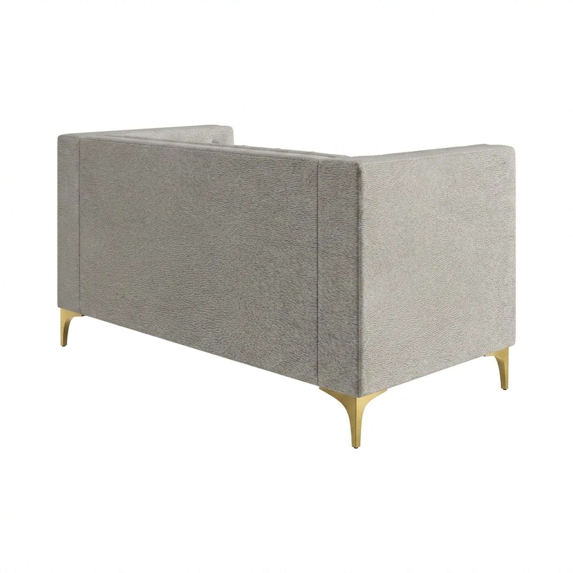 Hayden Home Premium Oslo 2 Seater Sofa, PVD Brushed Gold Leg, Essential Bone Upholstery