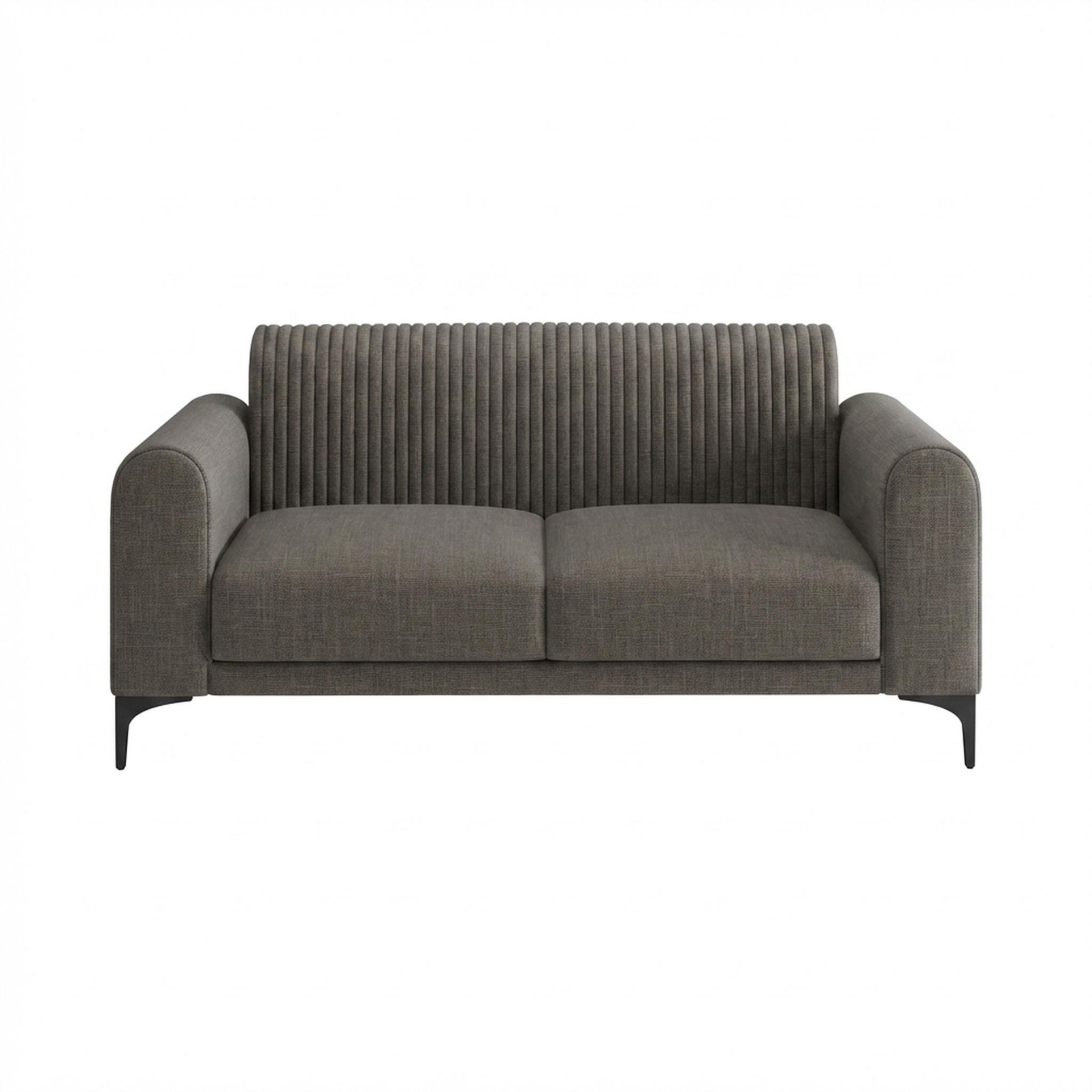 Hayden Home Premium Paris 2 Seater Sofa, Matt Black Leg, Essential Chestnut Brown Upholstery