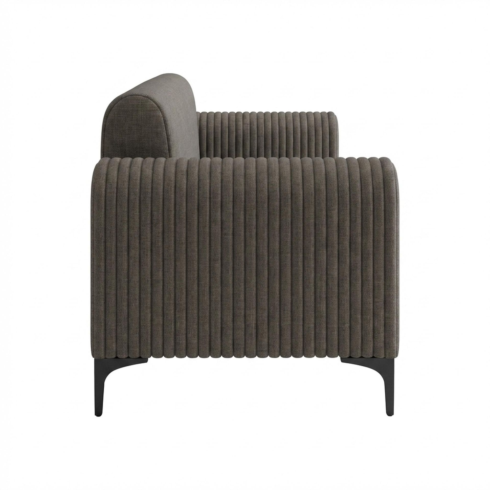 Hayden Home Premium Paris 2 Seater Sofa, Matt Black Leg, Essential Chestnut Brown Upholstery