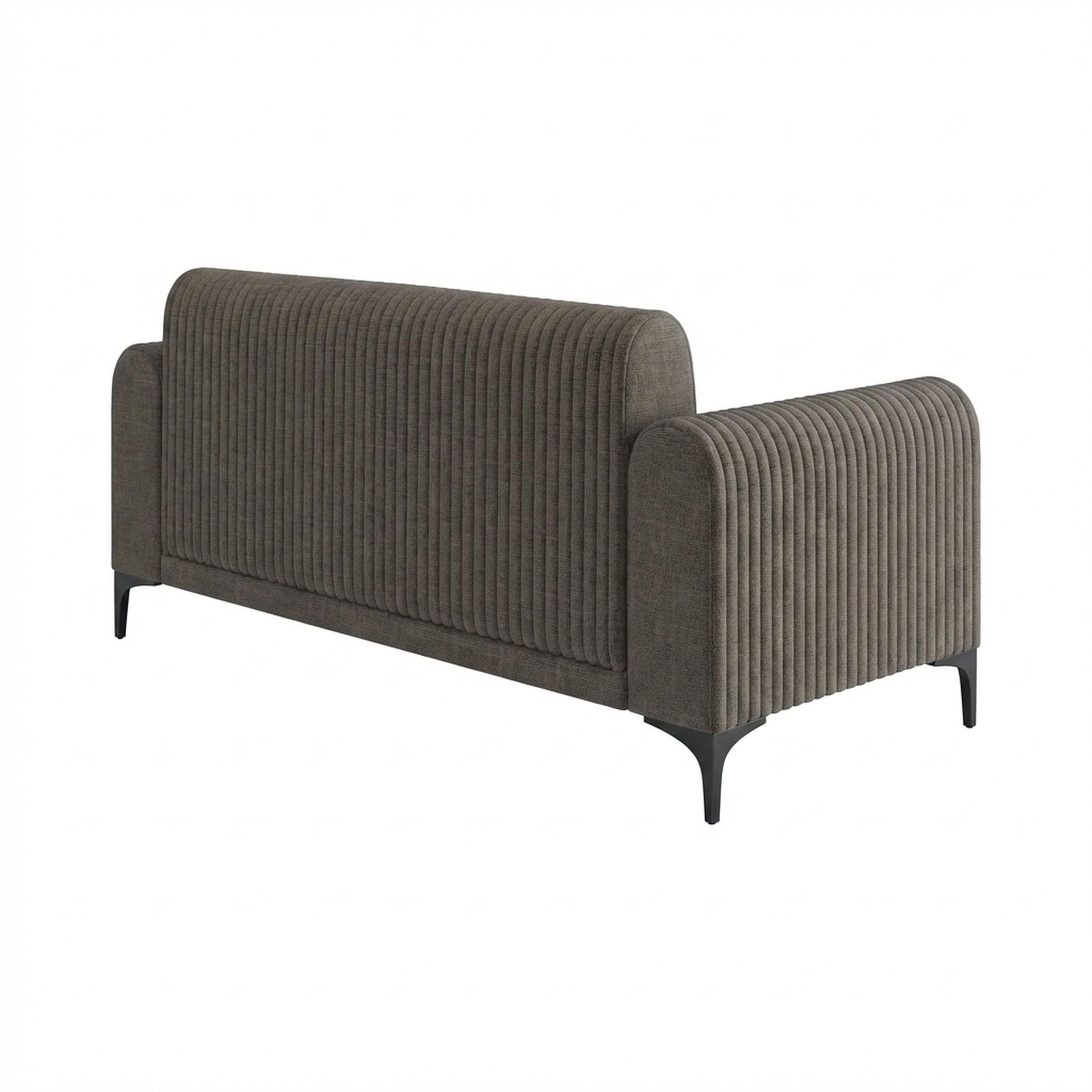 Hayden Home Premium Paris 2 Seater Sofa, Matt Black Leg, Essential Chestnut Brown Upholstery