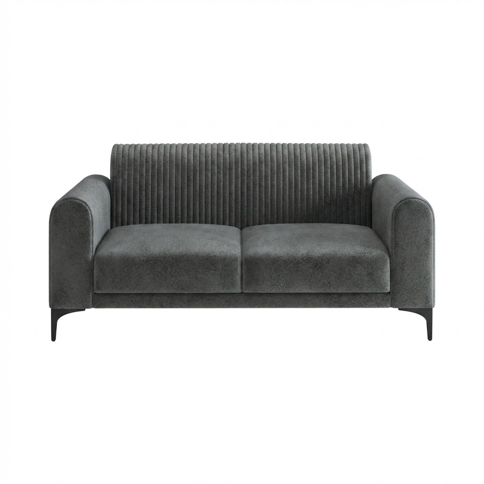 Hayden Home Premium Paris 2 Seater Sofa, Matt Black Leg, Essential Frost Upholstery