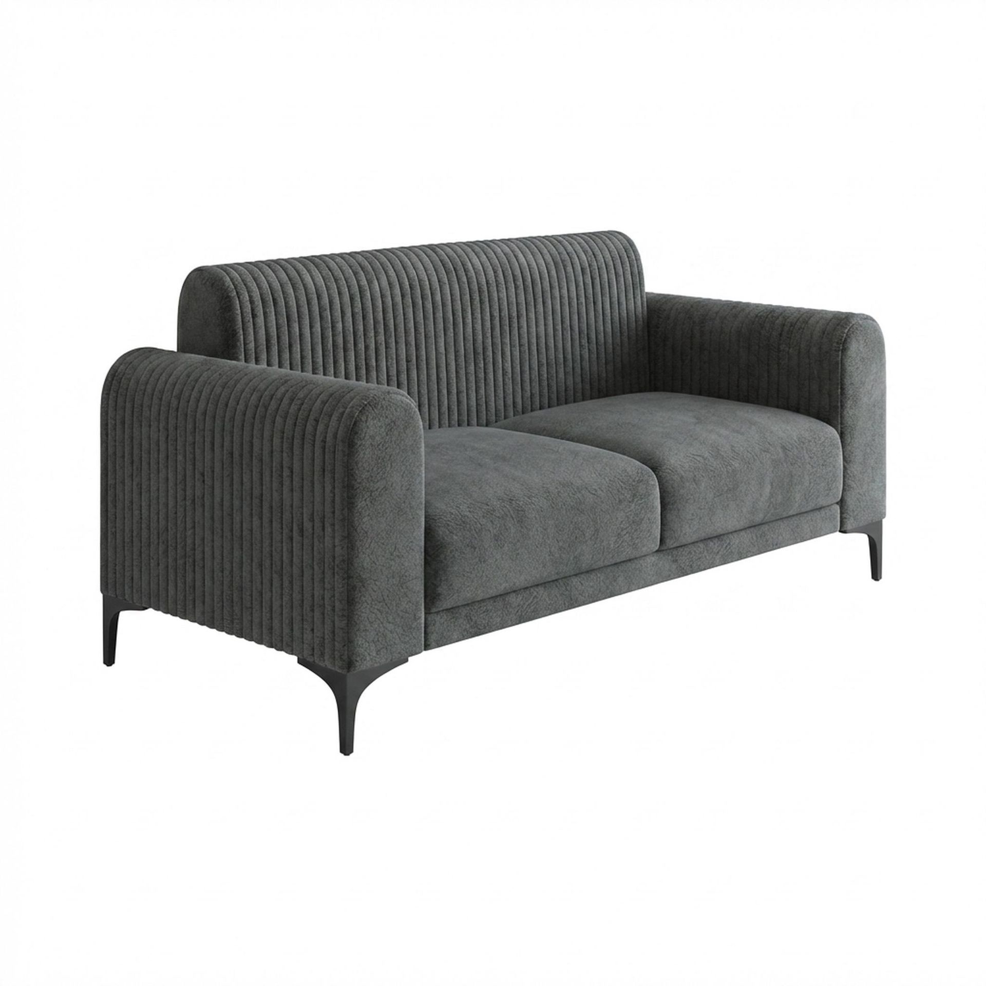 Hayden Home Premium Paris 2 Seater Sofa, Matt Black Leg, Essential Frost Upholstery