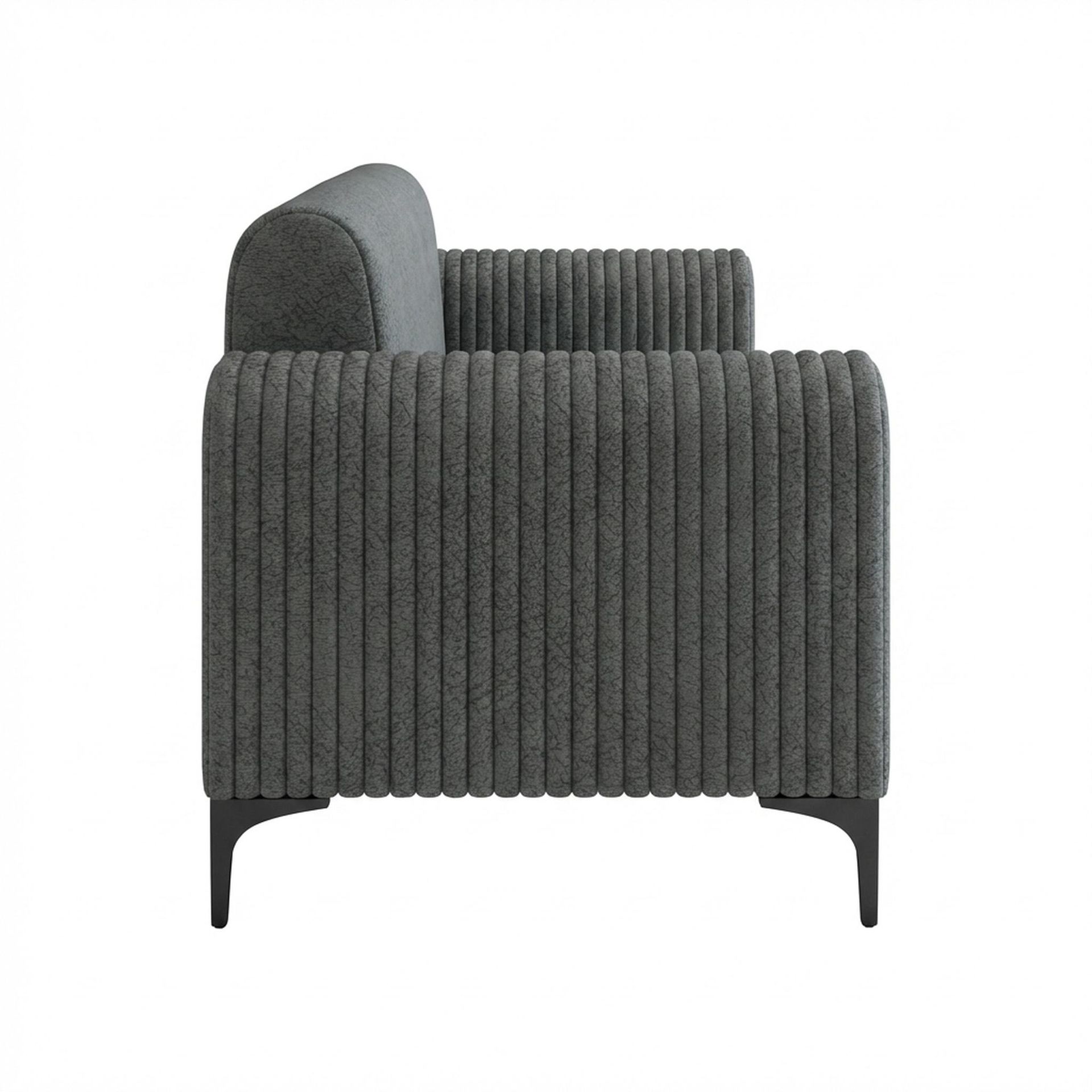 Hayden Home Premium Paris 2 Seater Sofa, Matt Black Leg, Essential Frost Upholstery