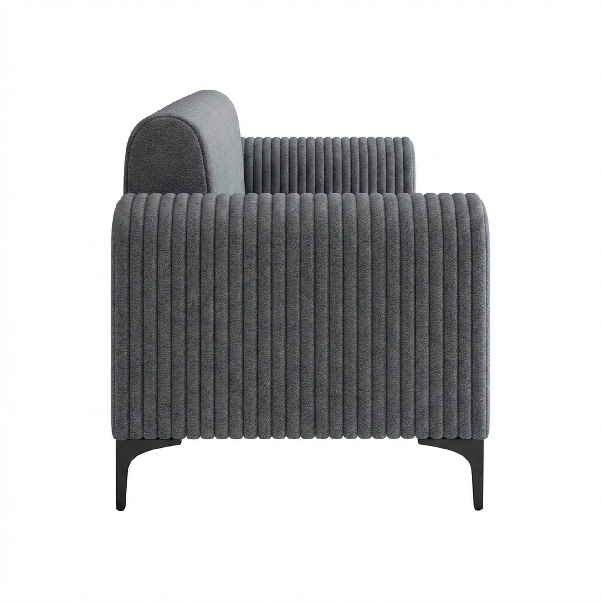 Hayden Home Premium Paris 2 Seater Sofa, Matt Black Leg, Premium Fog Grey Upholstery
