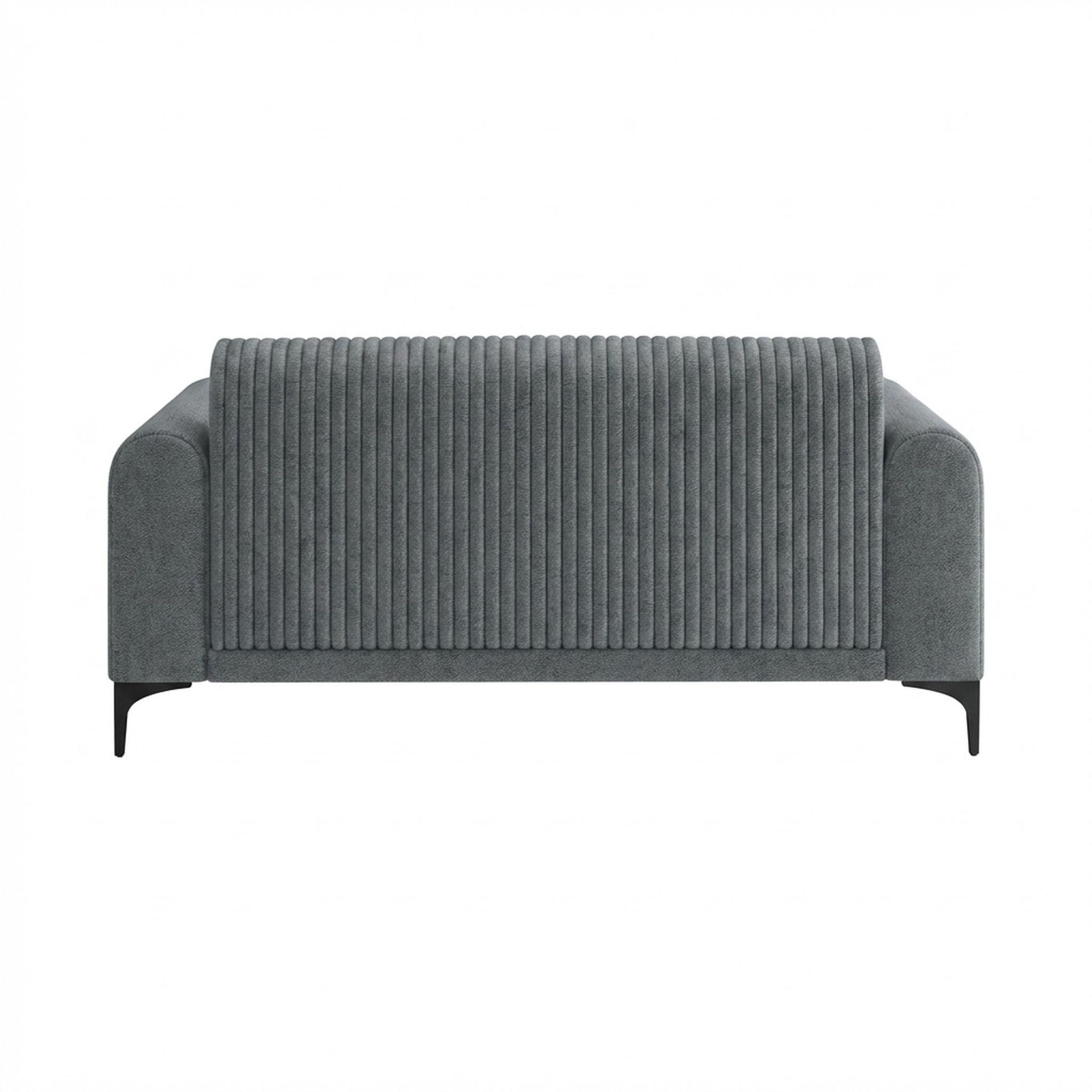 Hayden Home Premium Paris 2 Seater Sofa, Matt Black Leg, Premium Fog Grey Upholstery