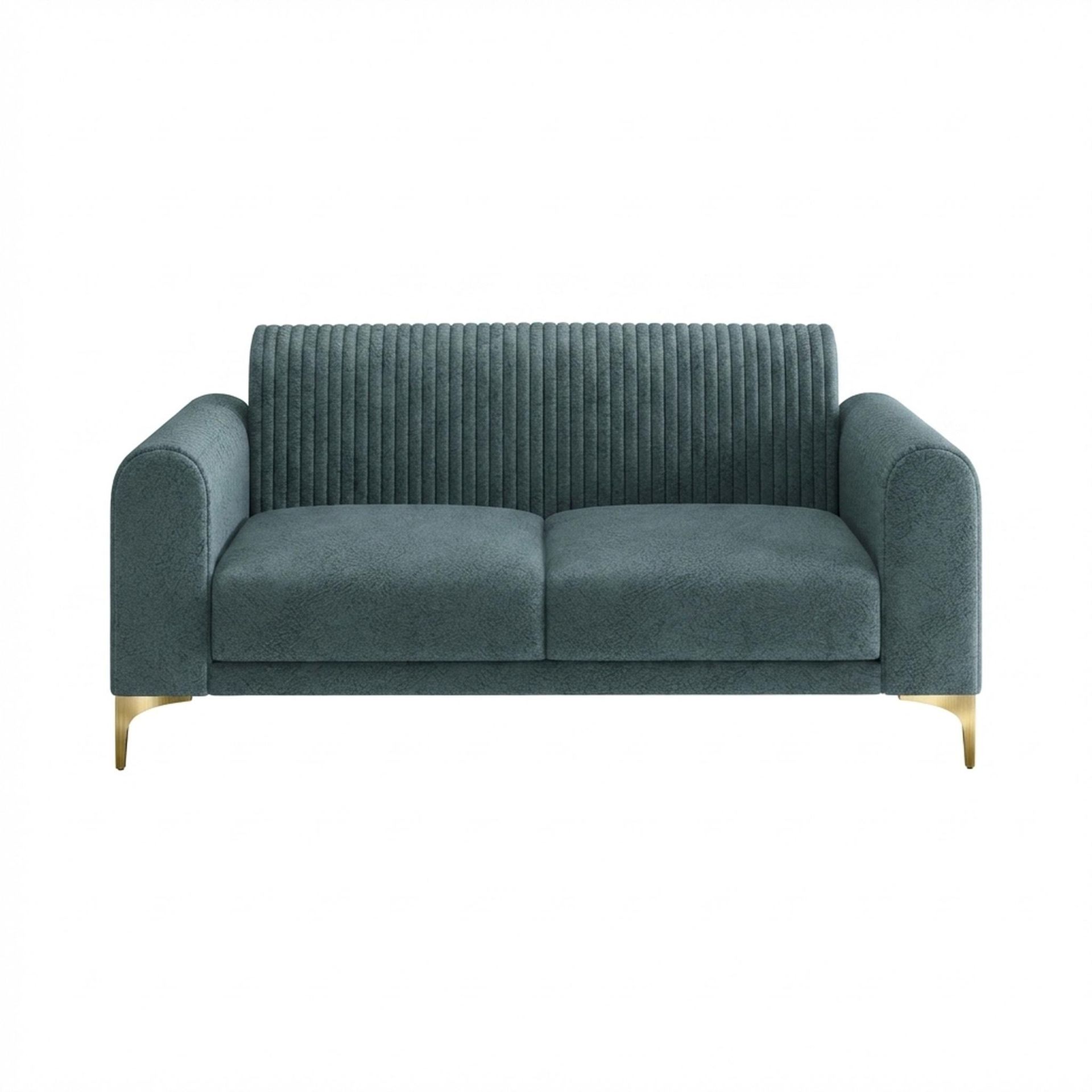 Hayden Home Premium Paris 2 Seater Sofa, PVD Brushed Gold Leg, Essential Teal Mist Upholstery