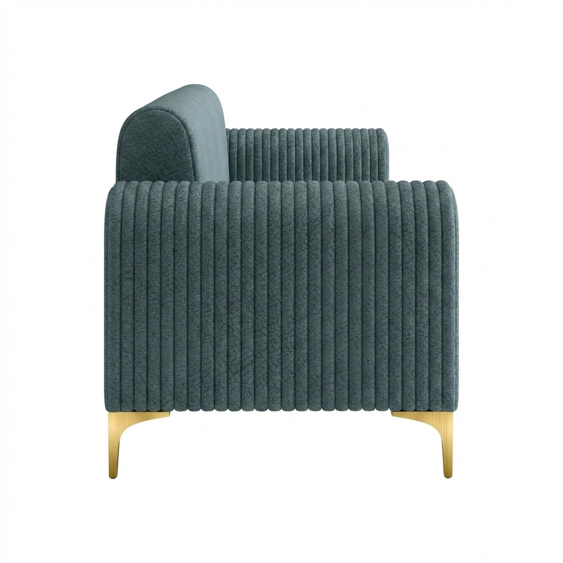 Hayden Home Premium Paris 2 Seater Sofa, PVD Brushed Gold Leg, Essential Teal Mist Upholstery