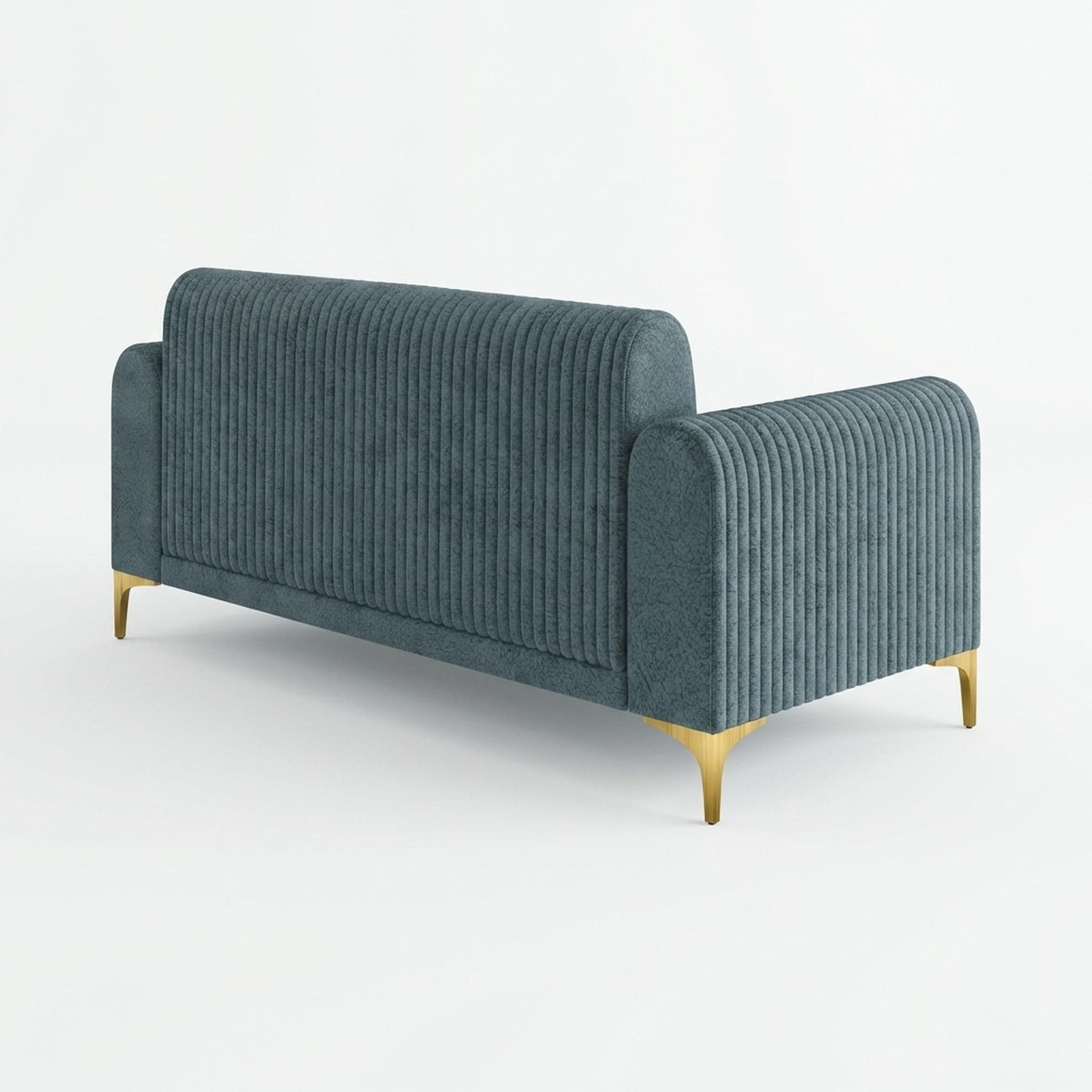 Hayden Home Premium Paris 2 Seater Sofa, PVD Brushed Gold Leg, Essential Teal Mist Upholstery