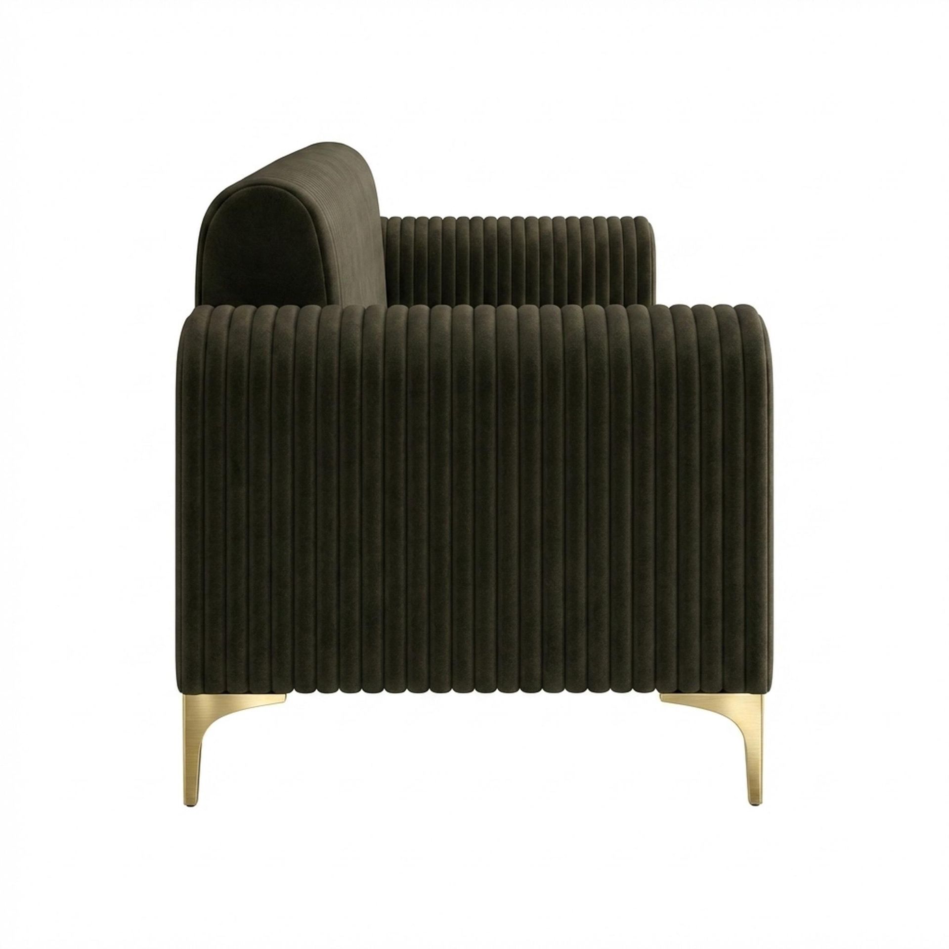 Hayden Home Premium Paris 2 Seater Sofa, PVD Brushed Gold Leg, Premium Emerald Upholstery