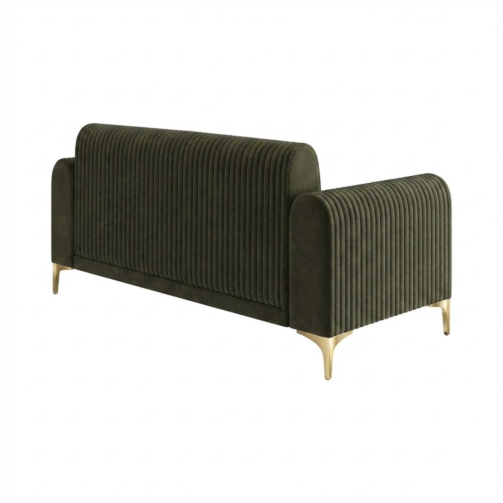 Hayden Home Premium Paris 2 Seater Sofa, PVD Brushed Gold Leg, Premium Emerald Upholstery