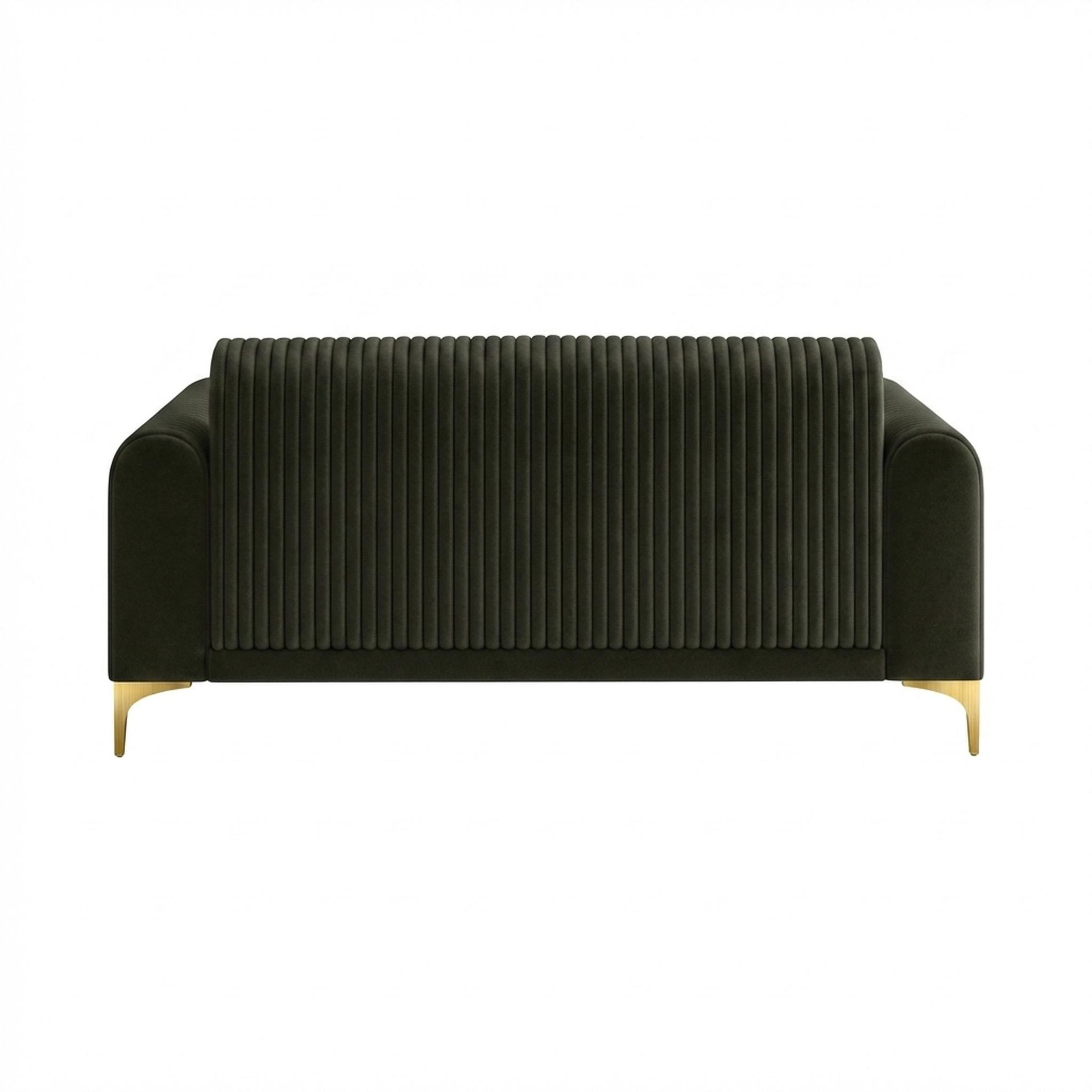 Hayden Home Premium Paris 2 Seater Sofa, PVD Brushed Gold Leg, Premium Emerald Upholstery