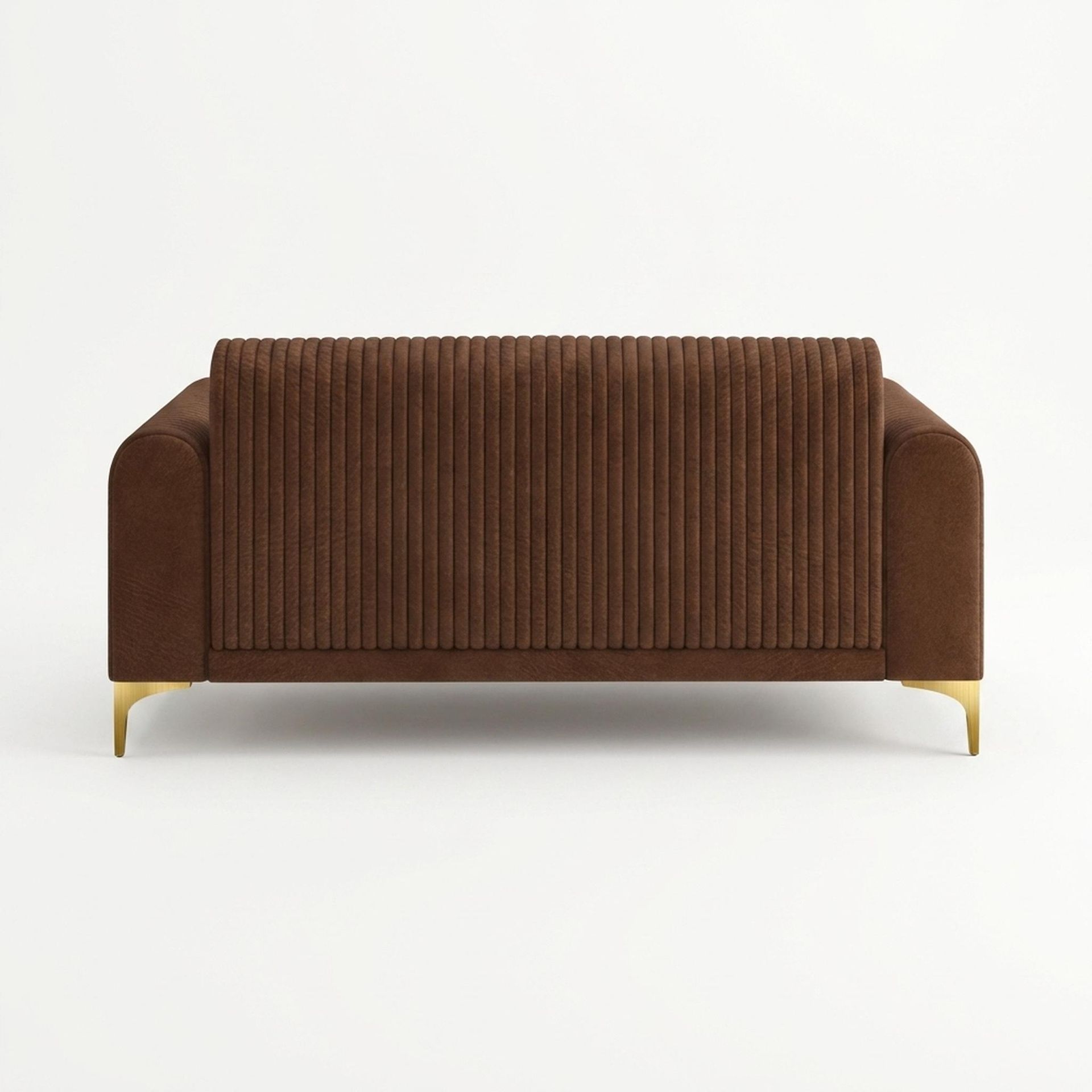 Hayden Home Premium Paris 2 Seater Sofa, PVD Brushed Gold Leg, Premium Rust Orange Upholstery