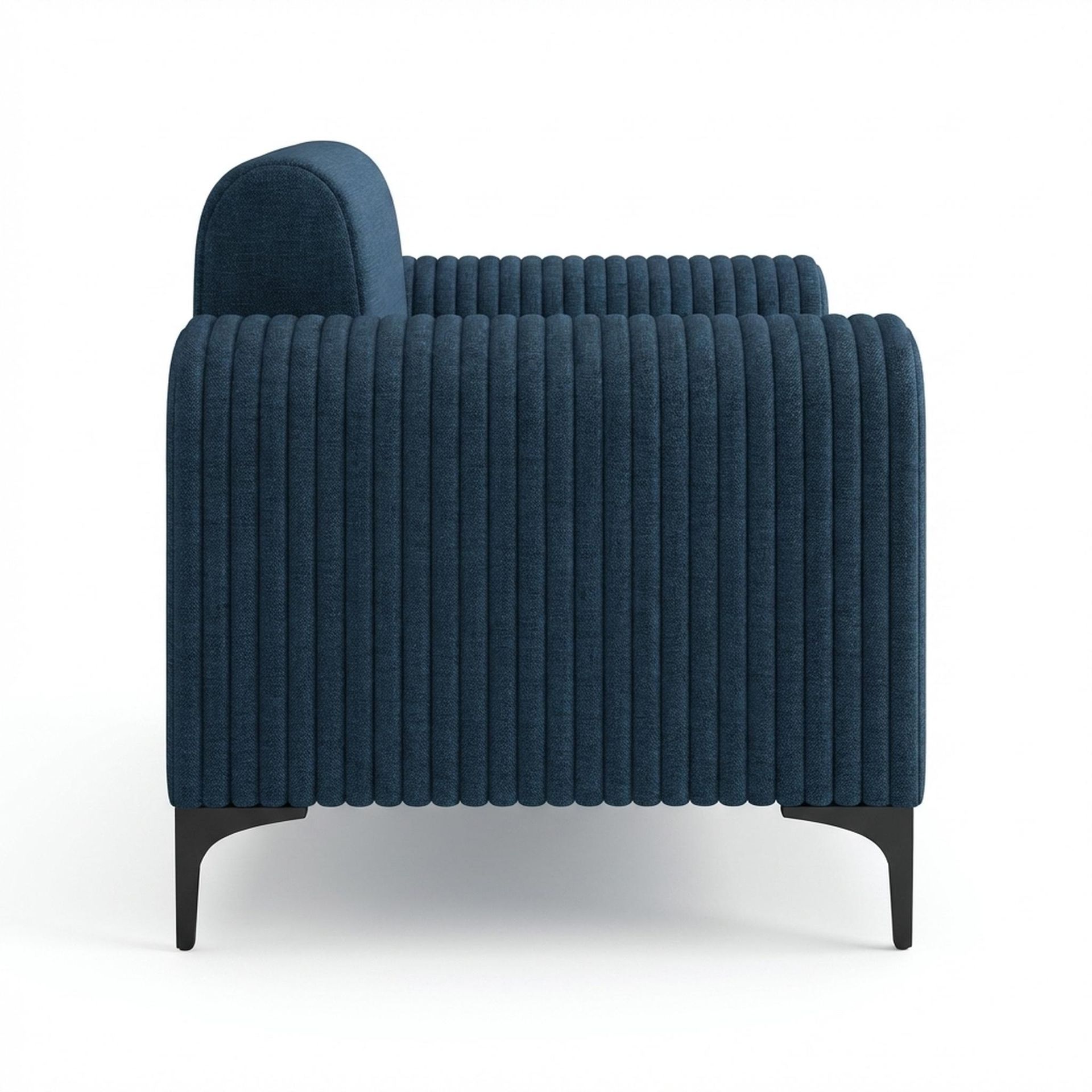 Hayden Home Premium Paris 1 Seater Sofa, Matt Black Leg, Premium Steel Blue Upholstery