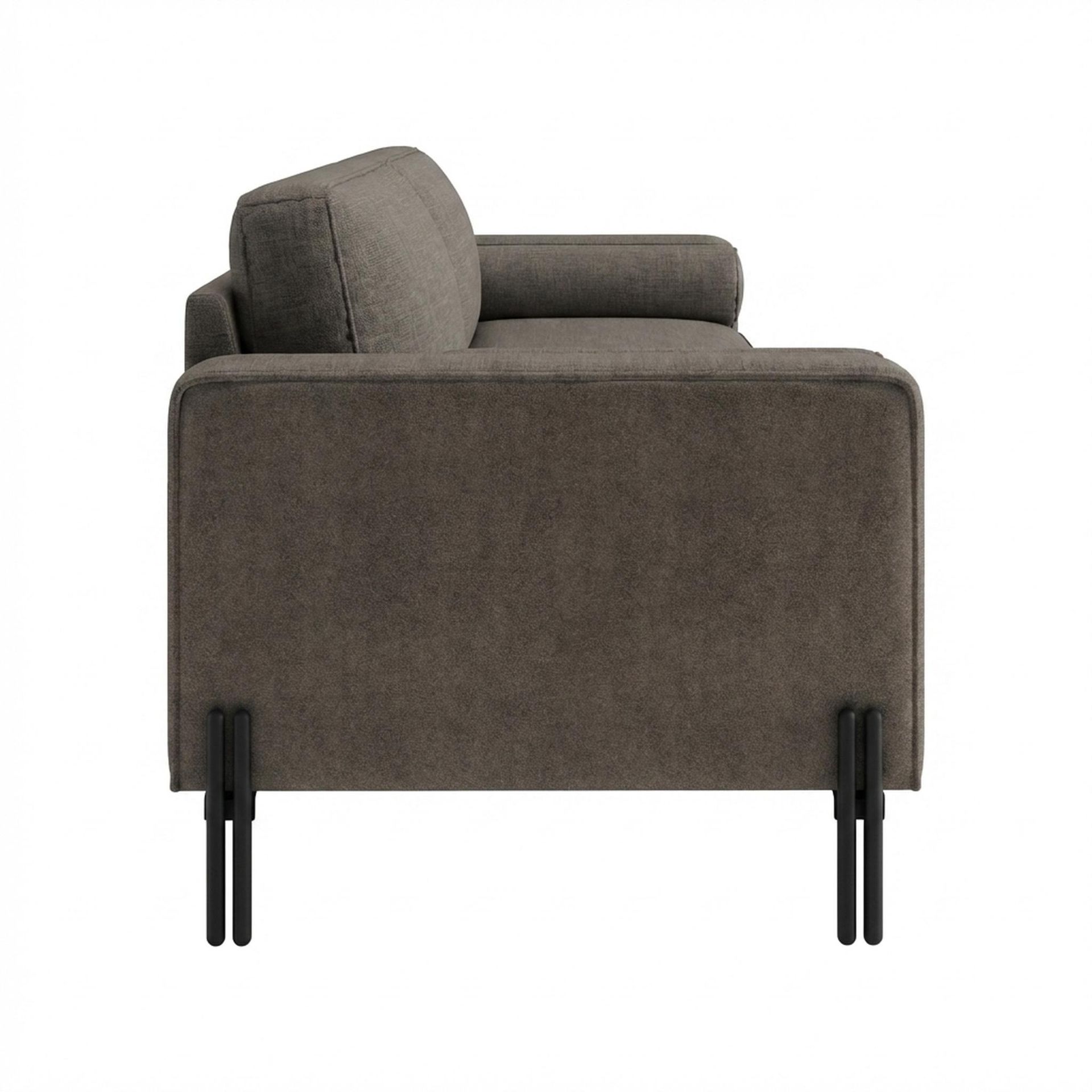 Hayden Home Premium Rio 3 Seater Sofa, Matt Black Leg, Essential Chestnut Brown Upholstery