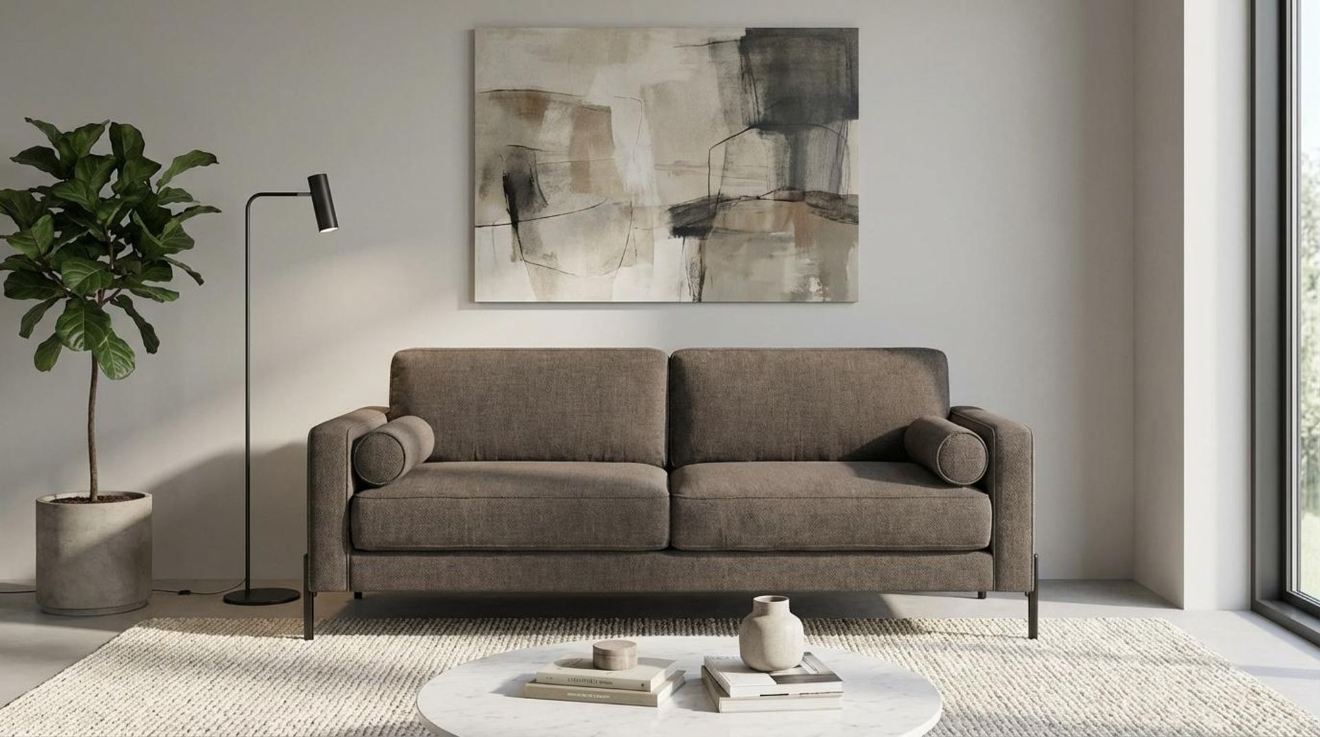 Hayden Home Premium Rio 3 Seater Sofa, Matt Black Leg, Essential Chestnut Brown Upholstery