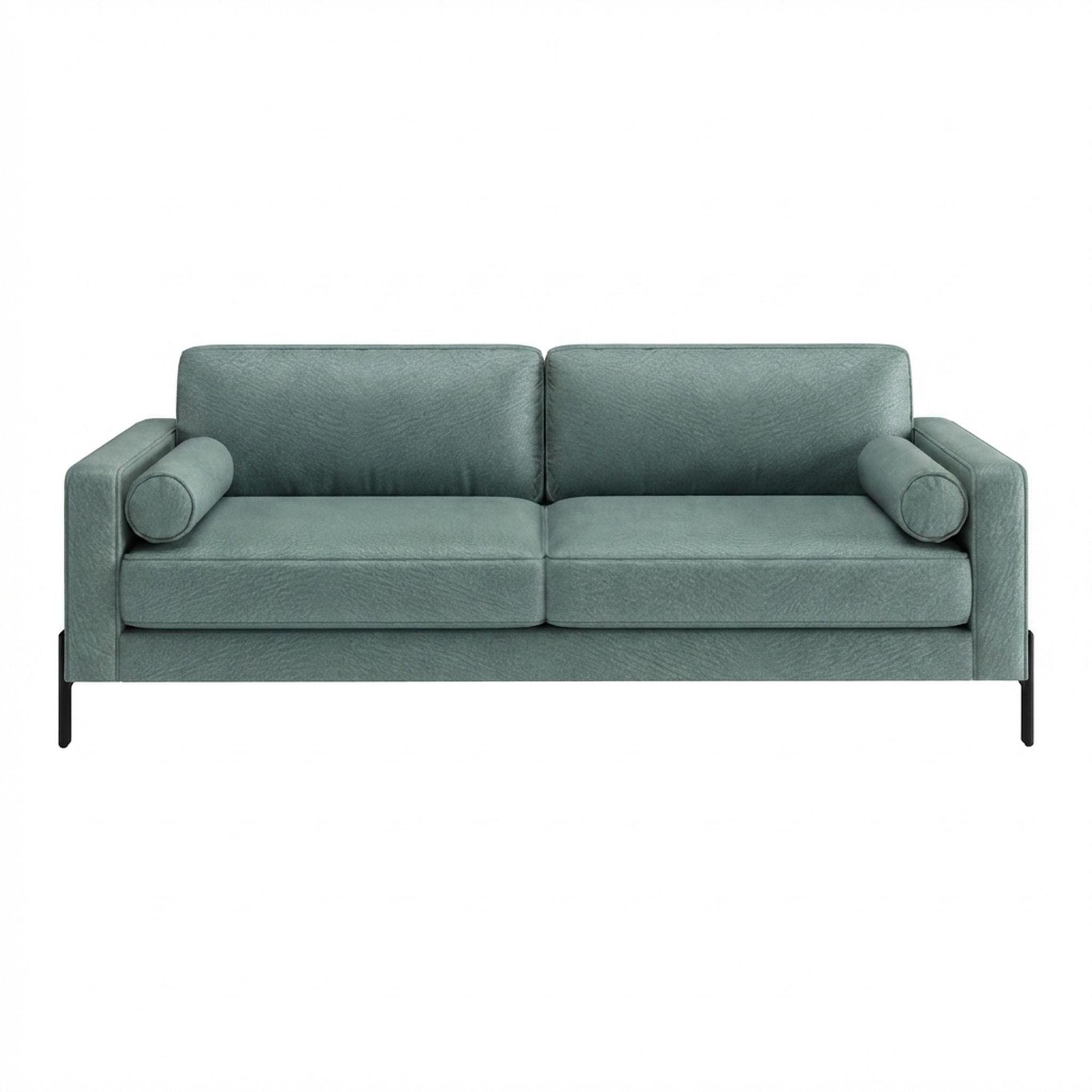 Hayden Home Premium Rio 3 Seater Sofa, Matt Black Leg, Premium Mint Green Upholstery