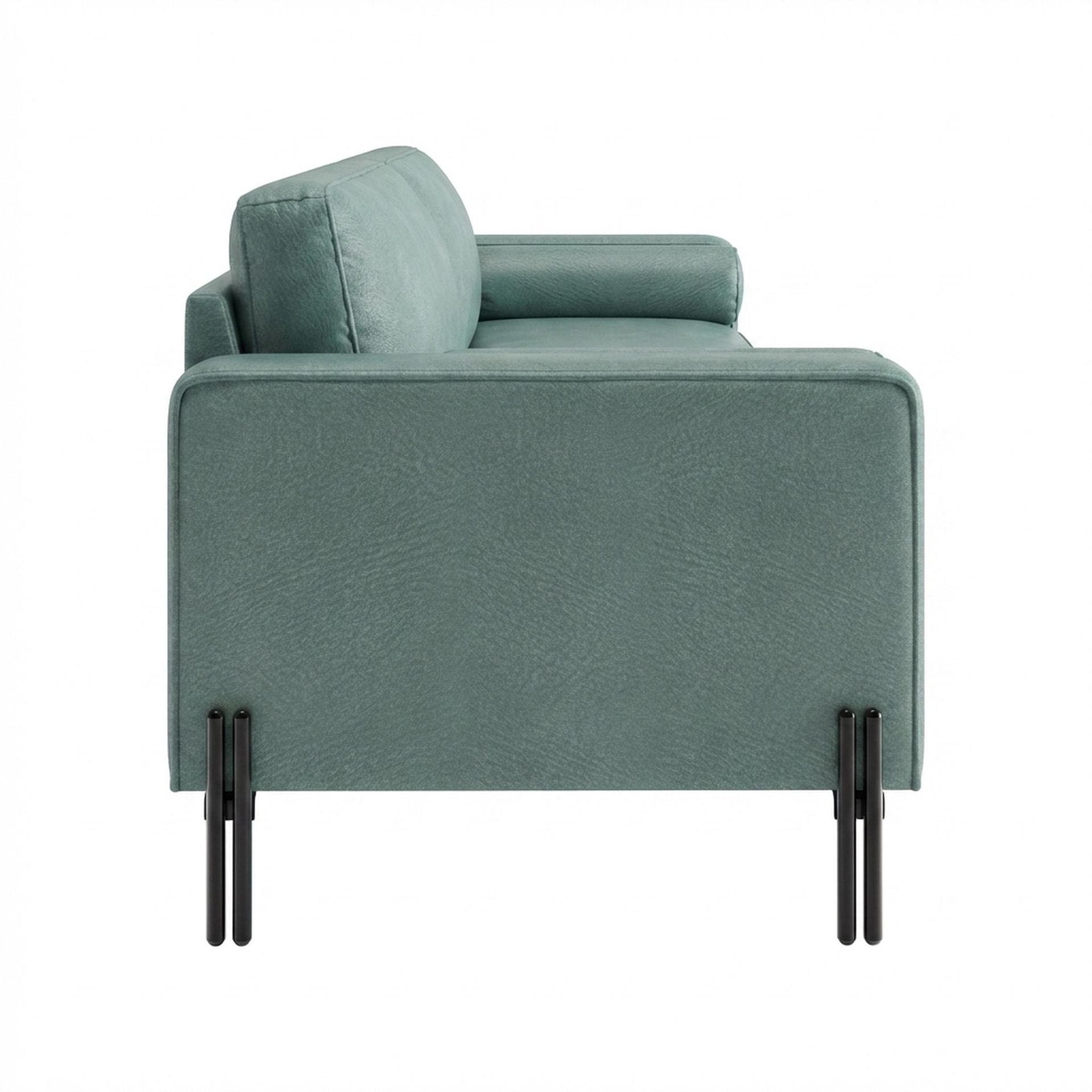 Hayden Home Premium Rio 3 Seater Sofa, Matt Black Leg, Premium Mint Green Upholstery