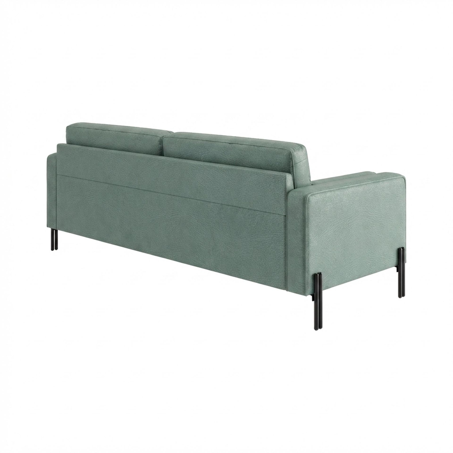 Hayden Home Premium Rio 3 Seater Sofa, Matt Black Leg, Premium Mint Green Upholstery