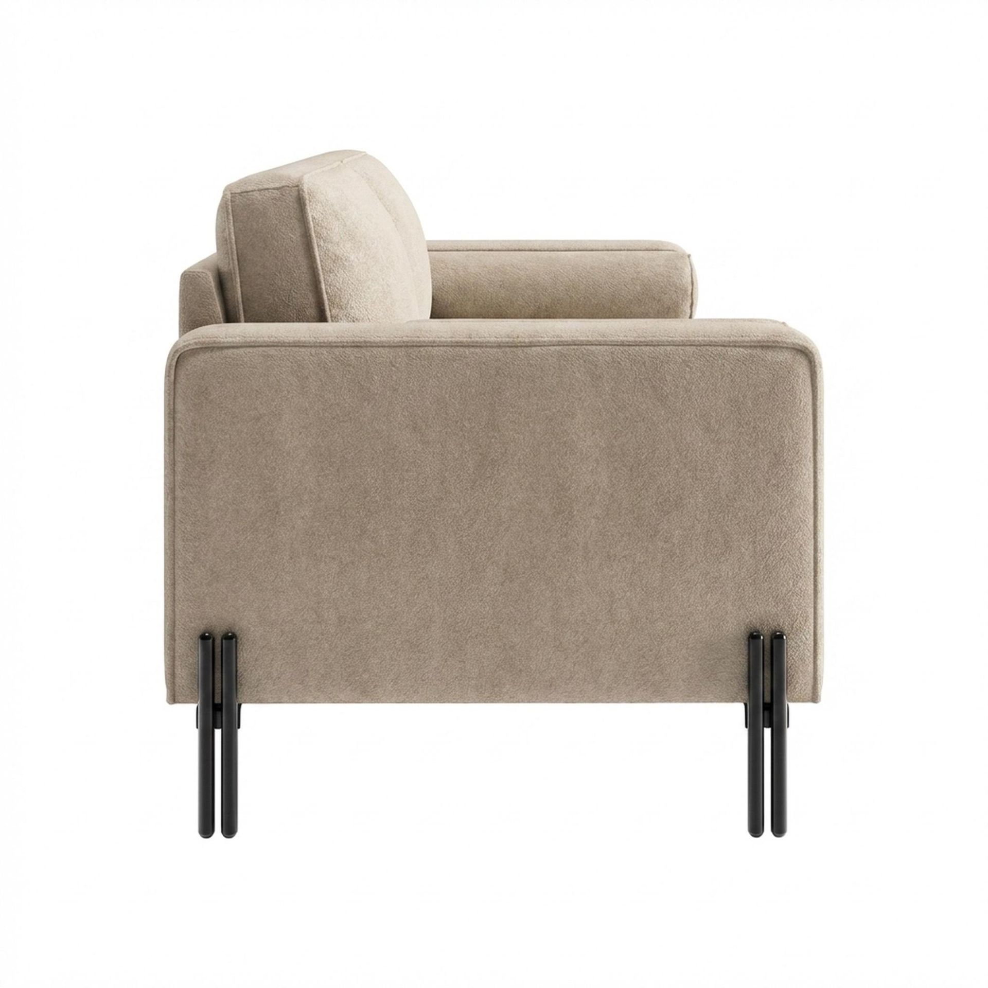 Hayden Home Premium Rio 2 Seater Sofa, Matt Black Leg, Essential Bone Upholstery
