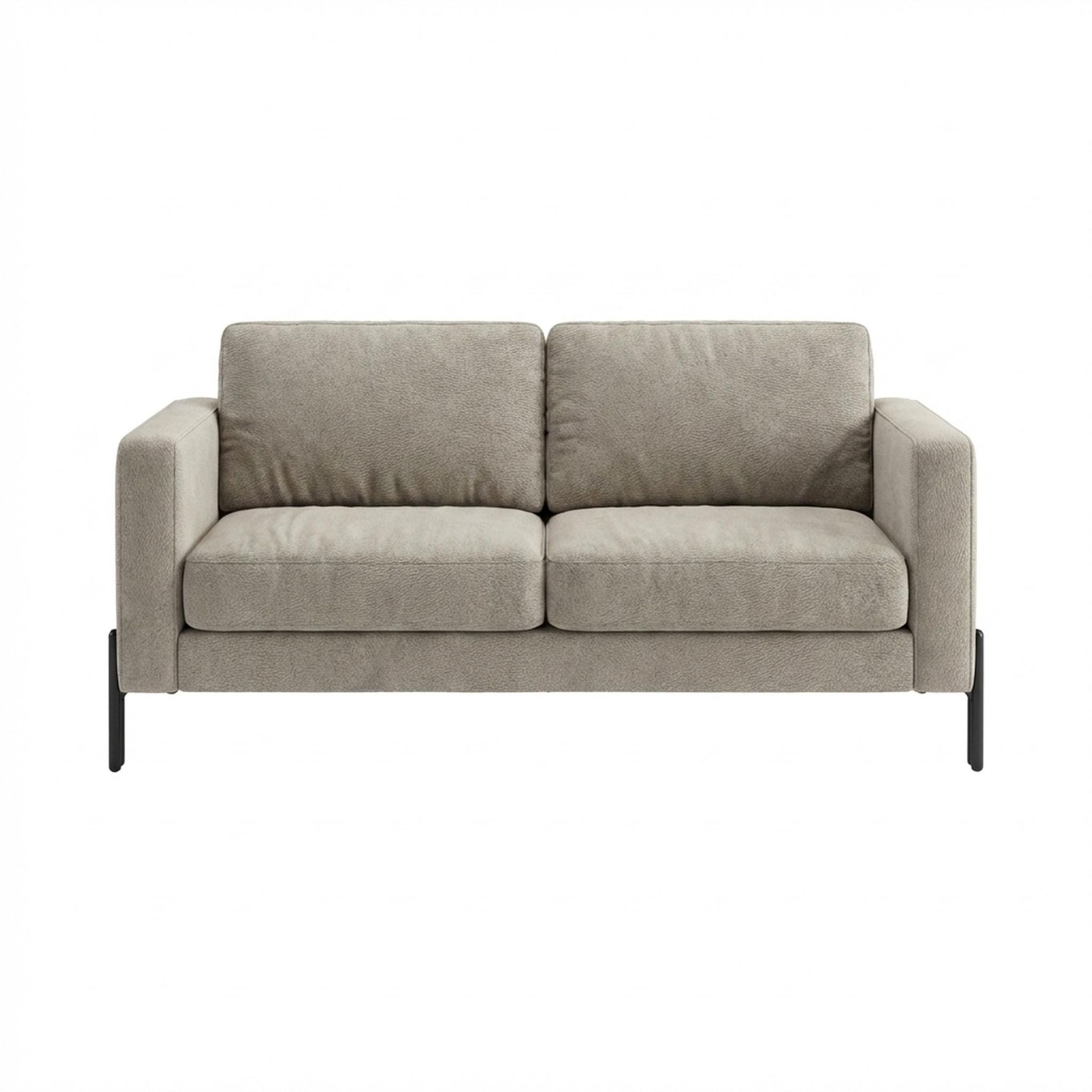 Hayden Home Premium Rio 2 Seater Sofa, Matt Black Leg, Essential Bone Upholstery