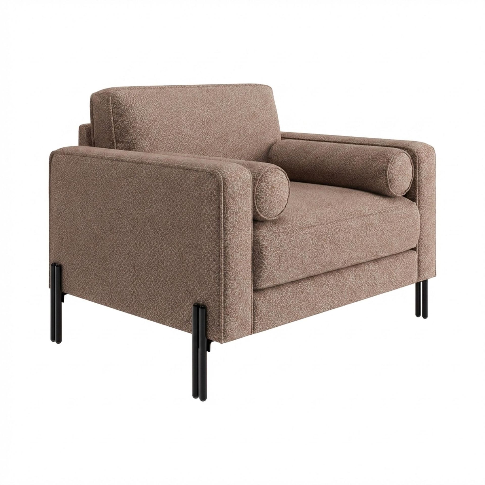 Hayden Home Premium Rio 1 Seater Sofa, Matt Black Leg, Essential Ballet Slipper Upholstery
