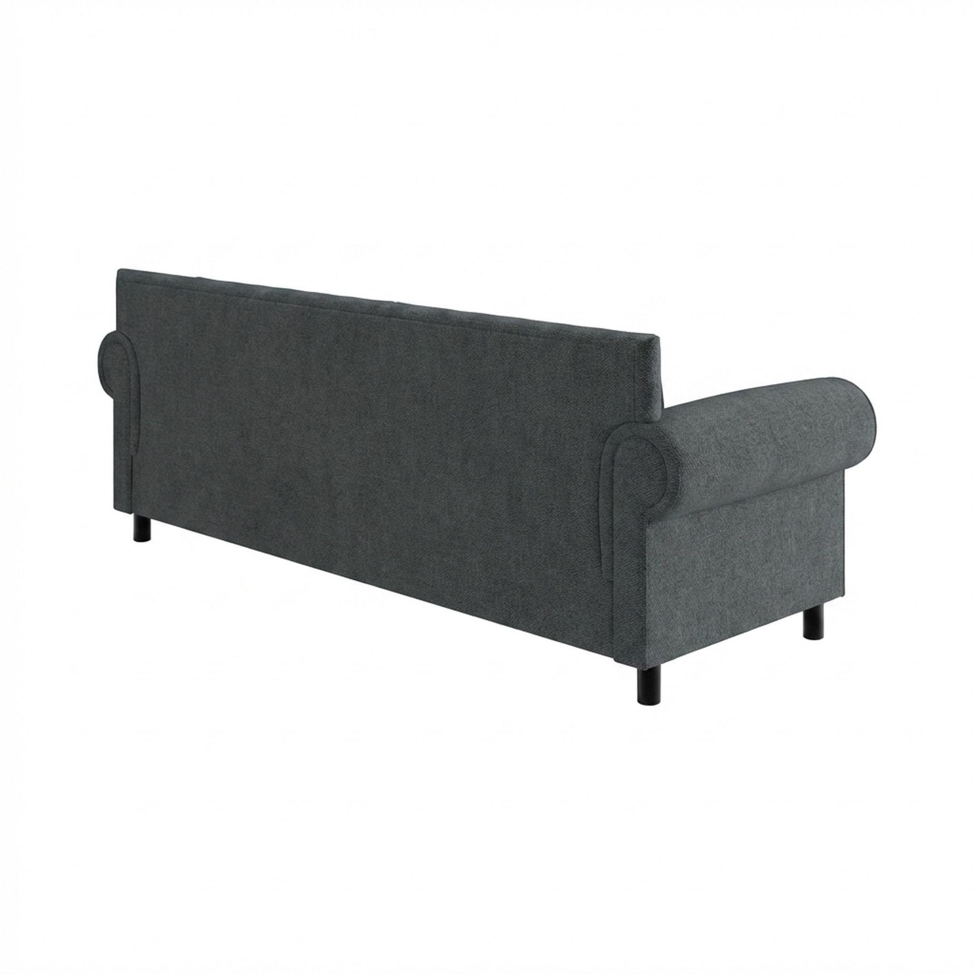Hayden Home Premium Rome 3 Seater Sofa, Matt Black Leg, Premium Fog Grey Upholstery