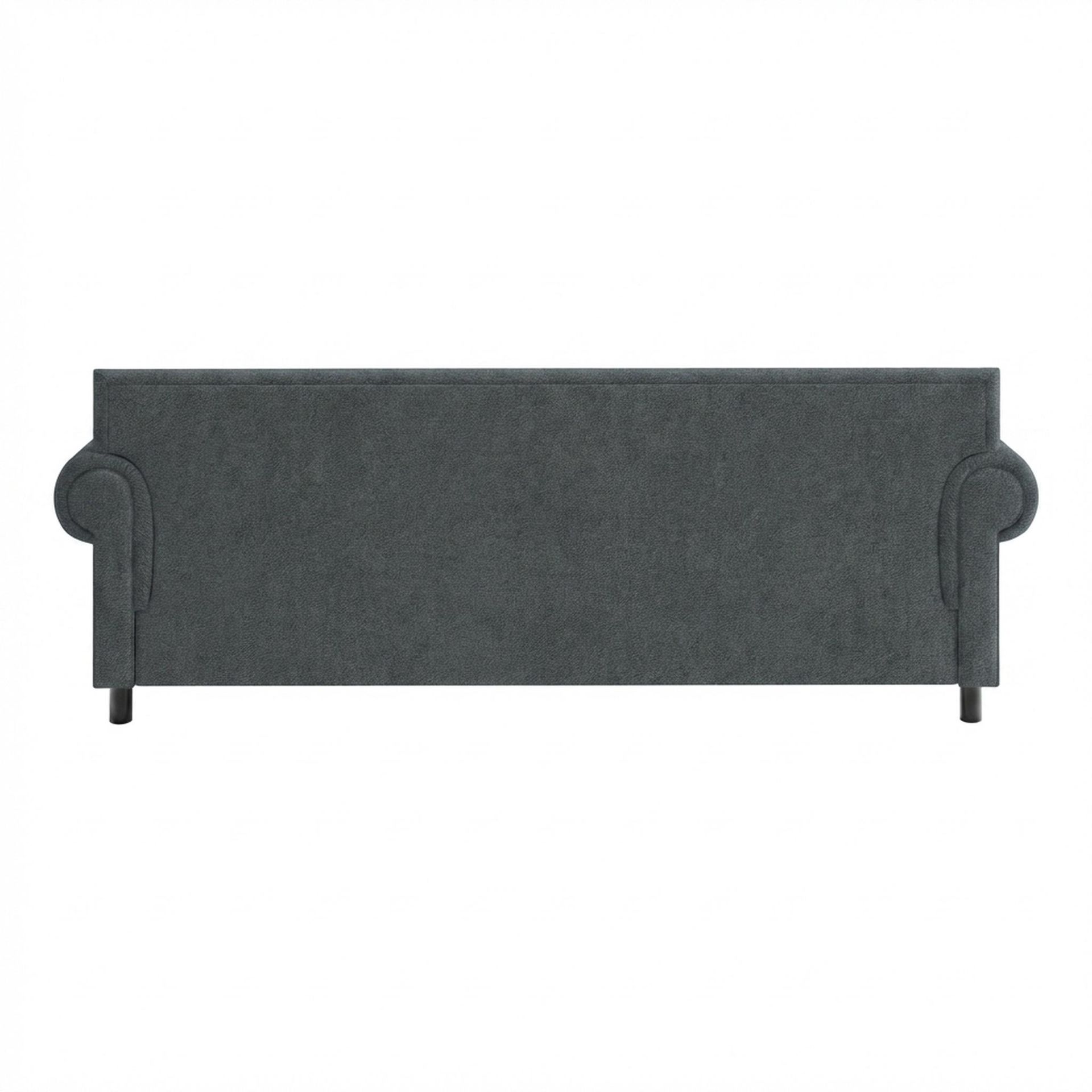 Hayden Home Premium Rome 3 Seater Sofa, Matt Black Leg, Premium Fog Grey Upholstery