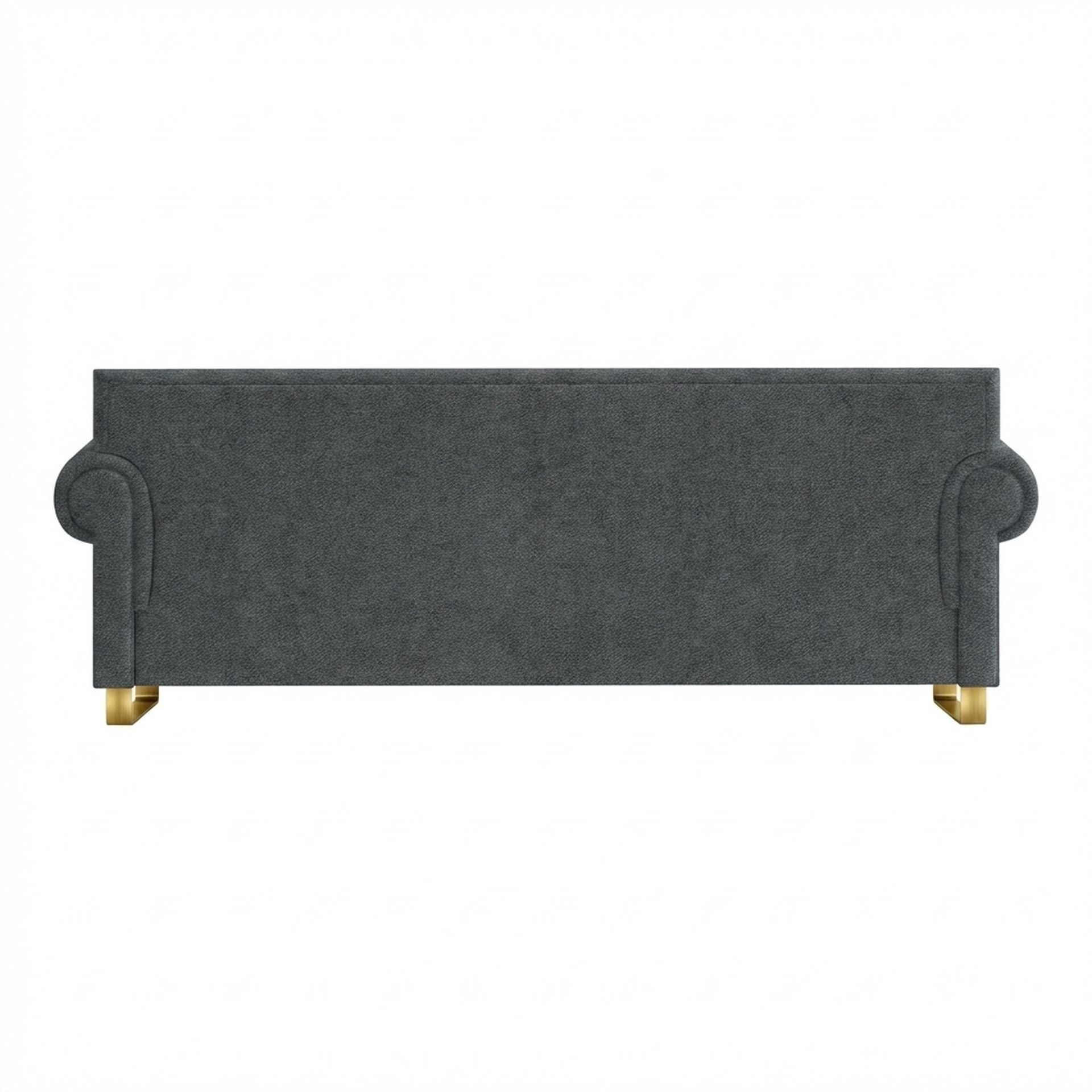 Hayden Home Premium Rome 3 Seater Sofa, PVD Brushed Gold Leg, Premium Fog Grey Upholstery