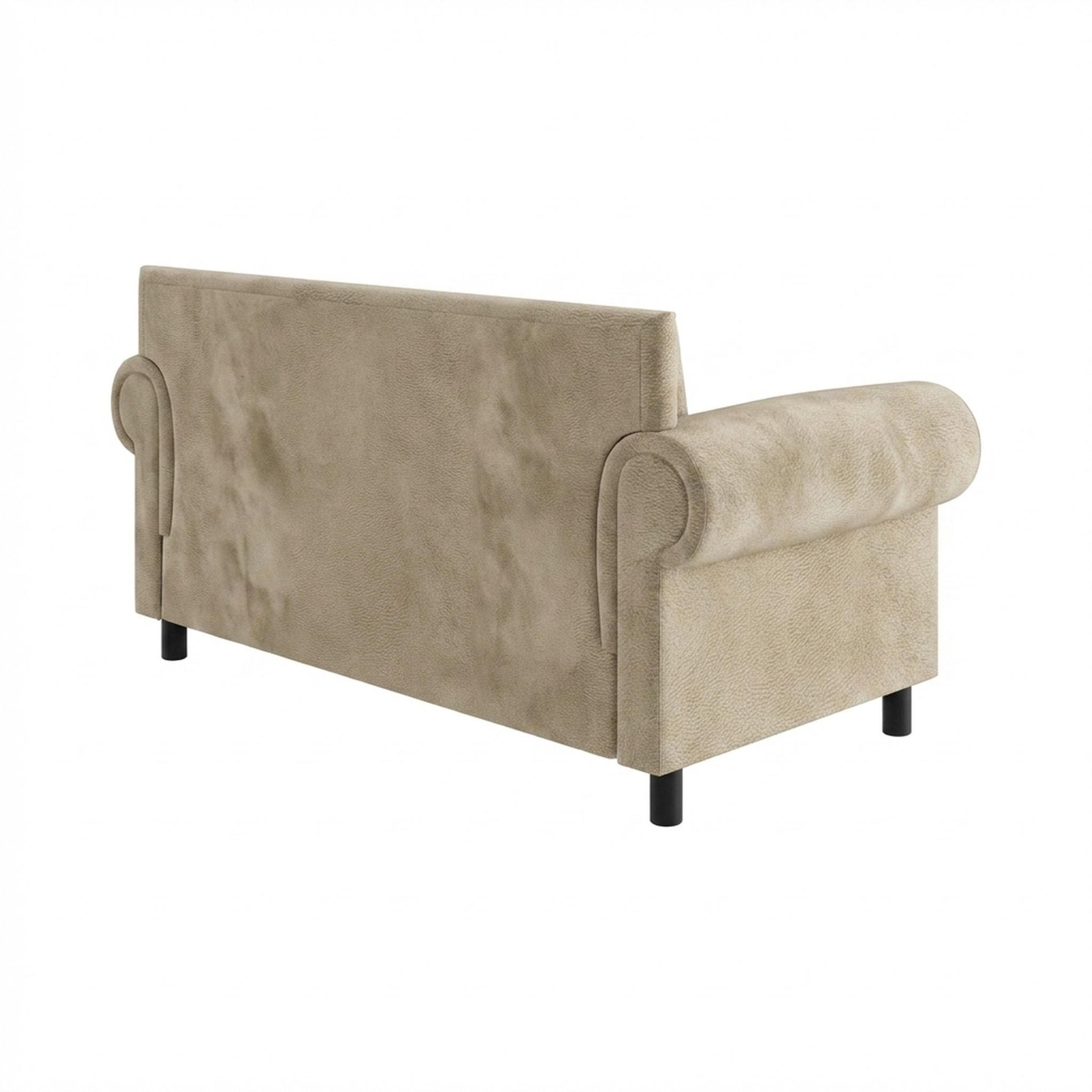Hayden Home Premium Rome 2 Seater Sofa, Matt Black Leg, Essential Sand Upholstery