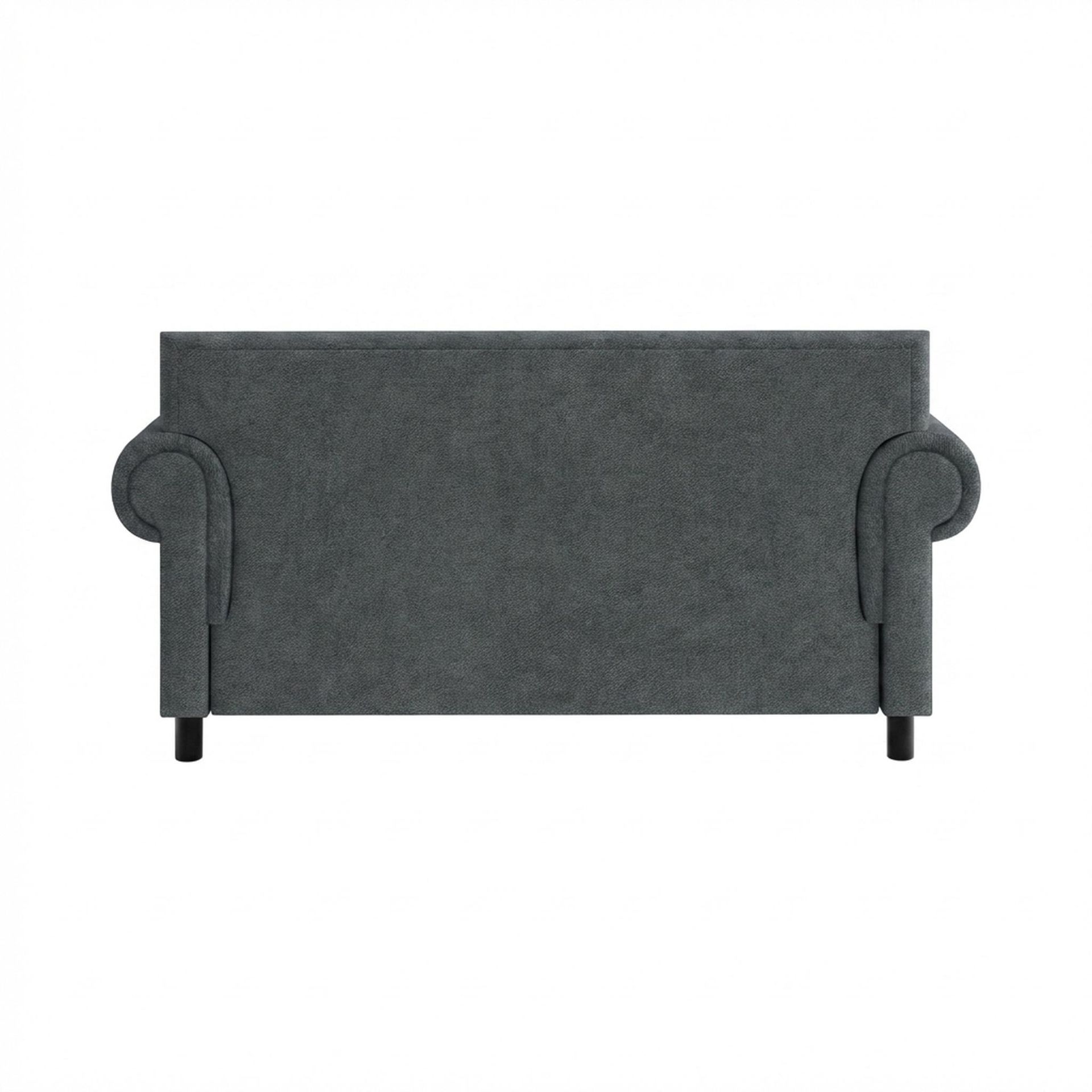 Hayden Home Premium Rome 2 Seater Sofa, Matt Black Leg, Premium Fog Grey Upholstery