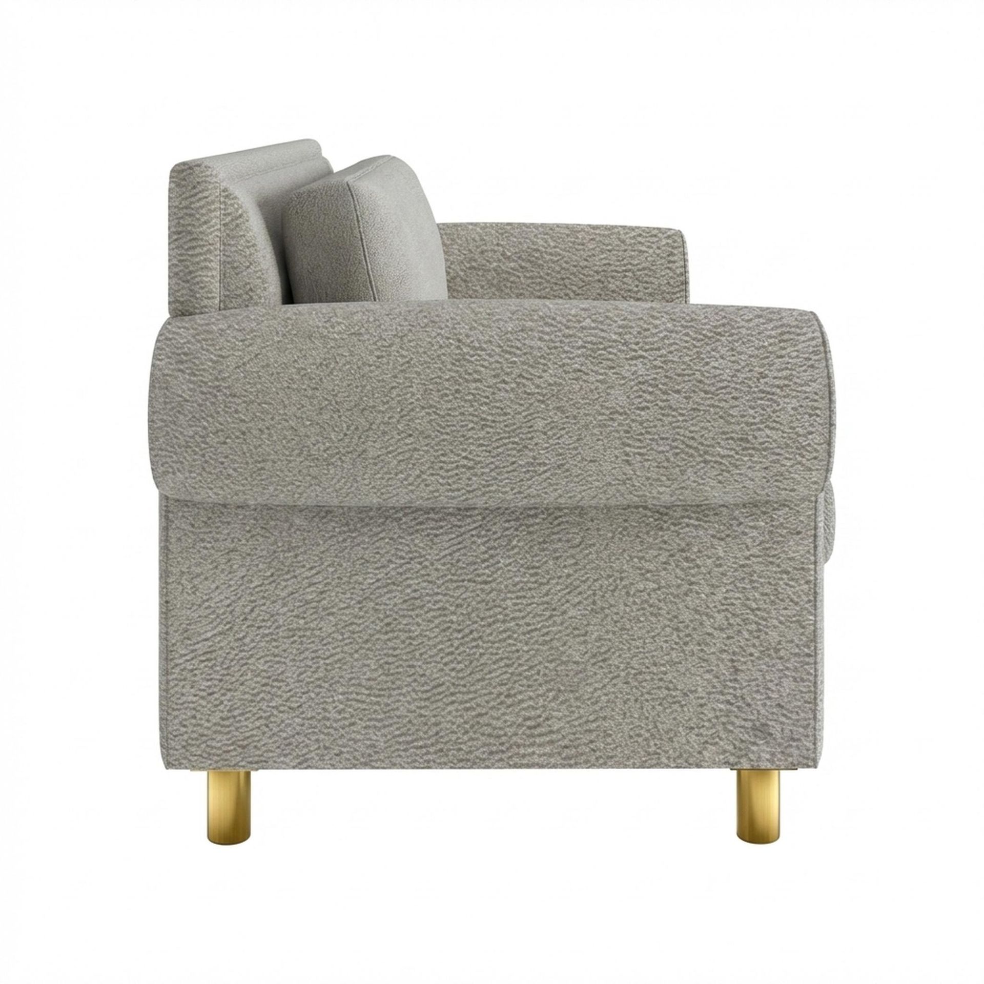 Hayden Home Premium Rome 2 Seater Sofa, PVD Brushed Gold Leg, Essential Bone Upholstery