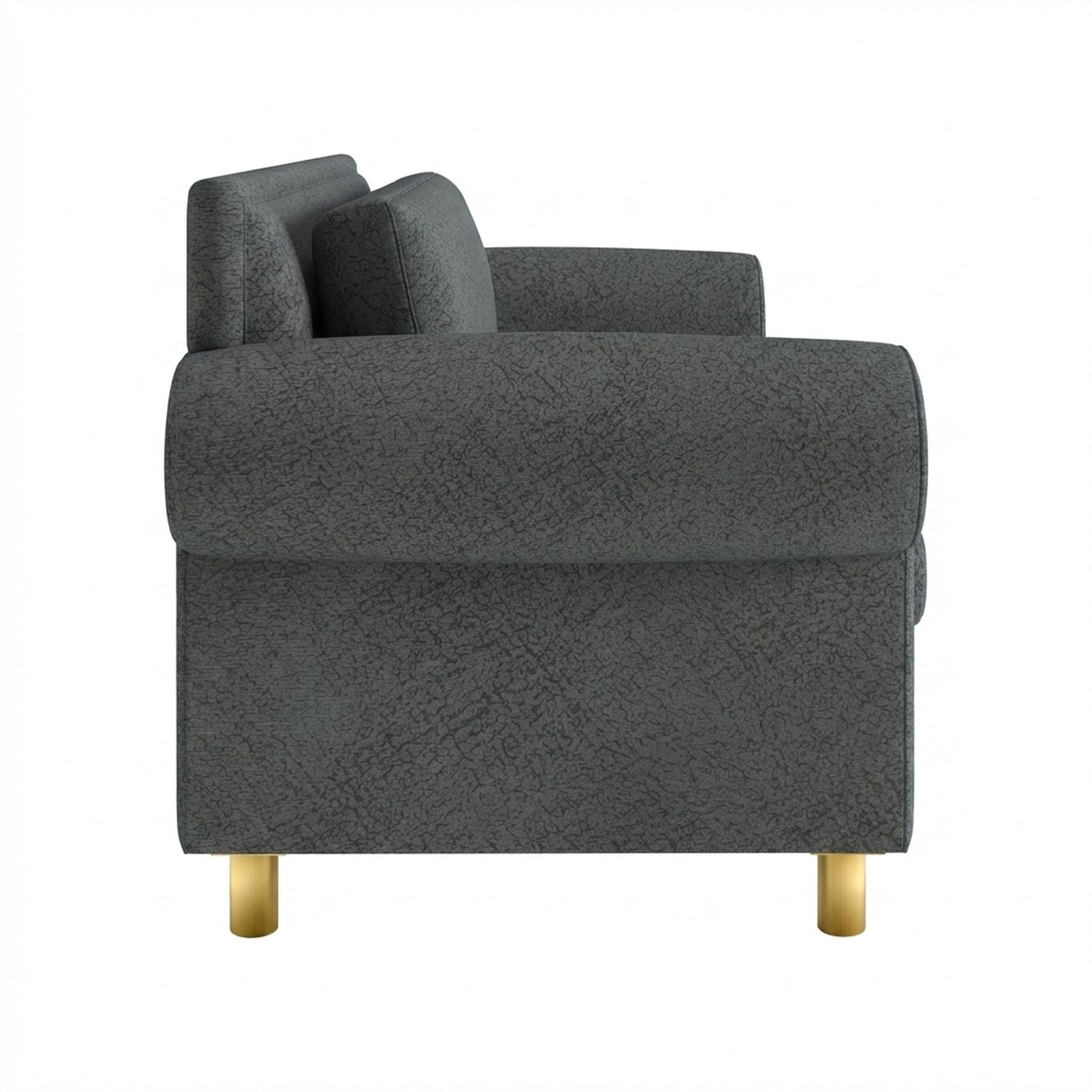 Hayden Home Premium Rome 2 Seater Sofa, PVD Brushed Gold Leg, Essential Frost Upholstery