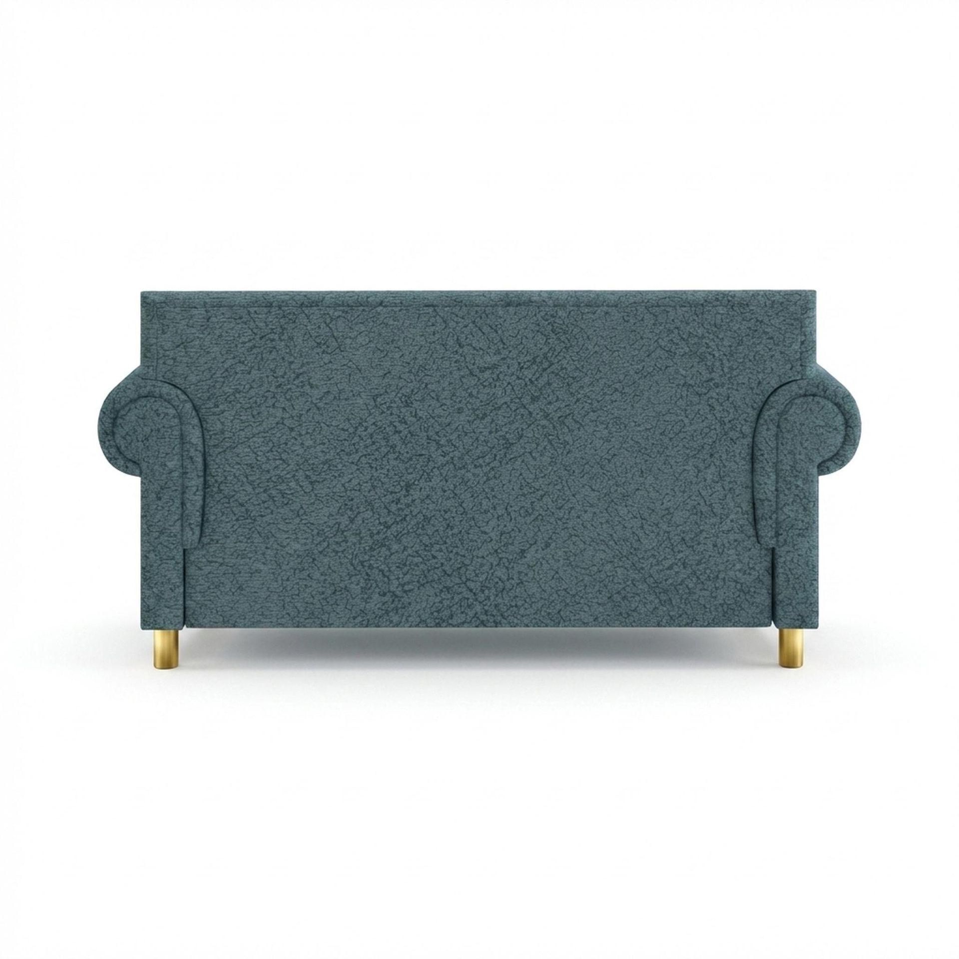 Hayden Home Premium Rome 2 Seater Sofa, PVD Brushed Gold Leg, Essential Teal Mist Upholstery