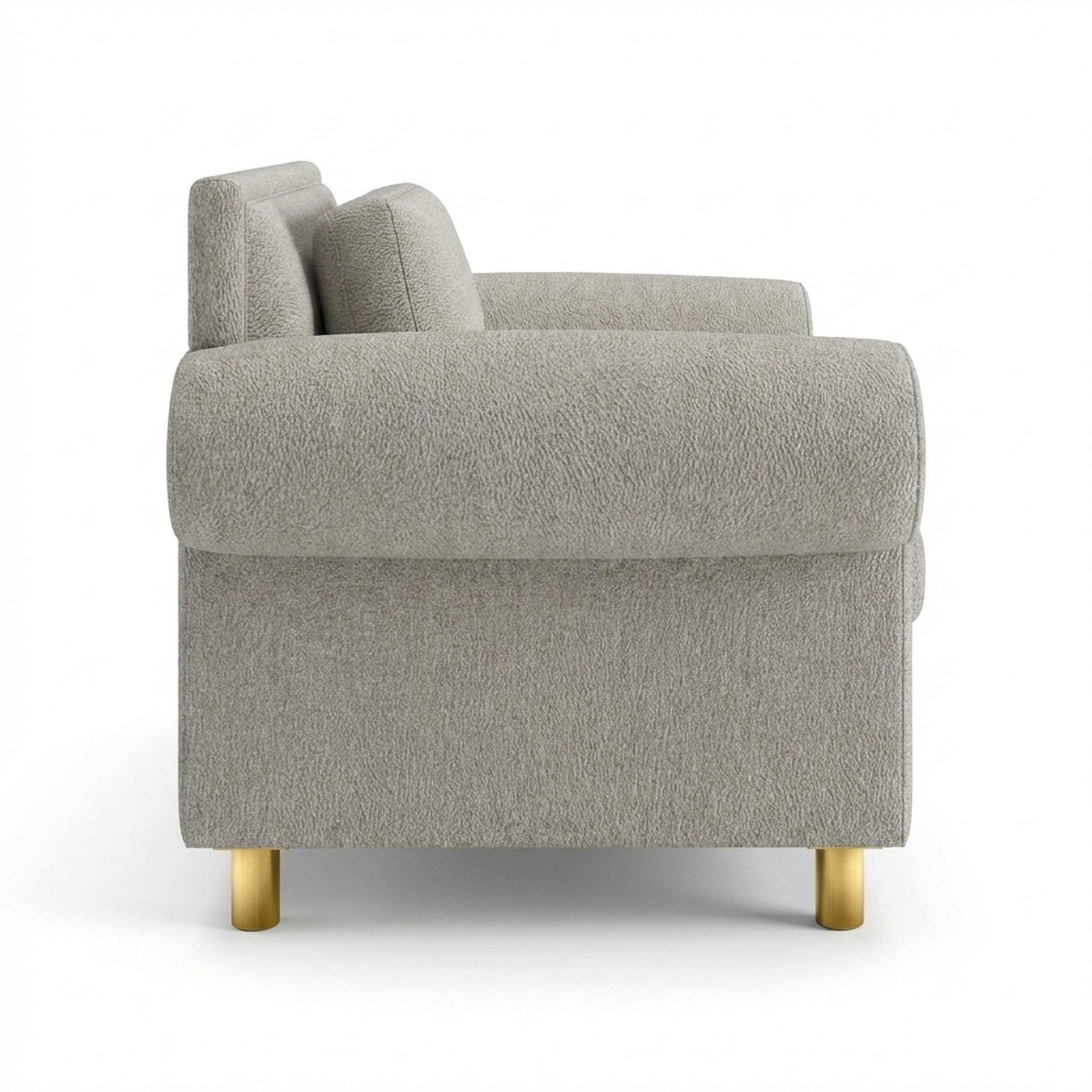 Hayden Home Premium Rome 1 Seater Sofa, PVD Brushed Gold Leg, Essential Bone Upholstery