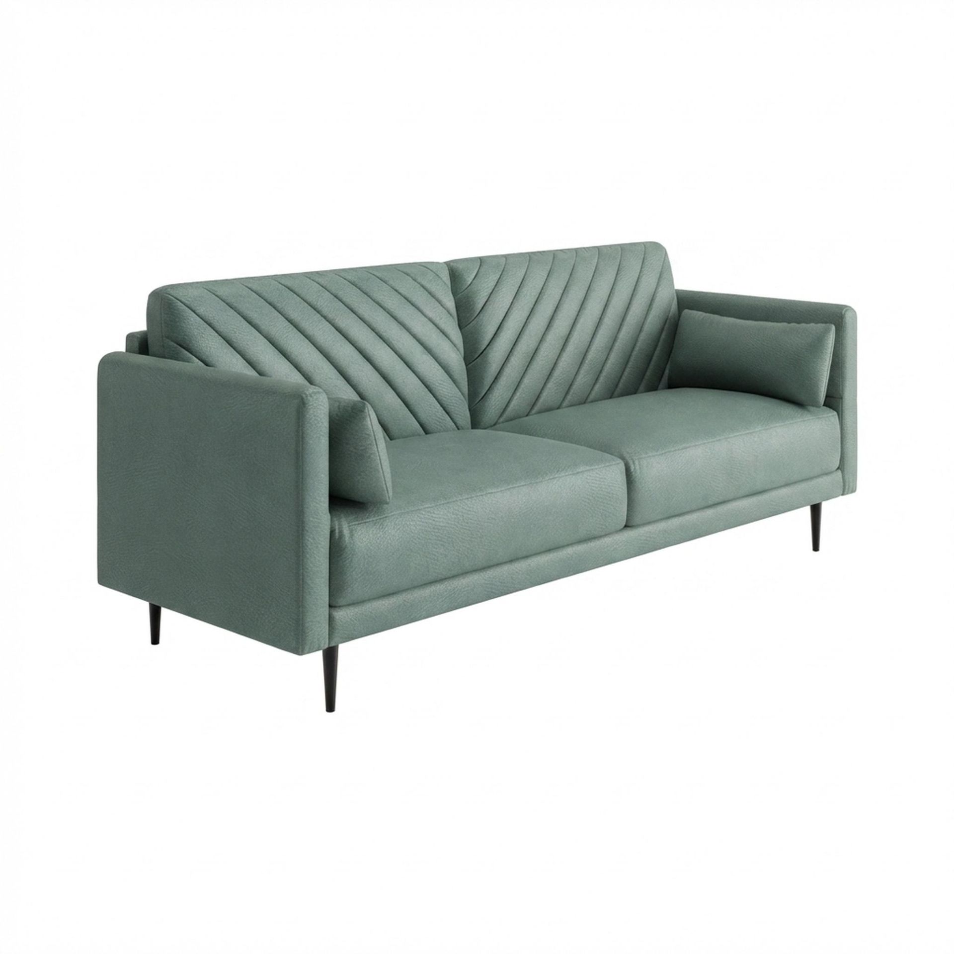 Hayden Home Premium Singapore 3 Seater Sofa, Matt Black Leg, Premium Mint Green Upholstery