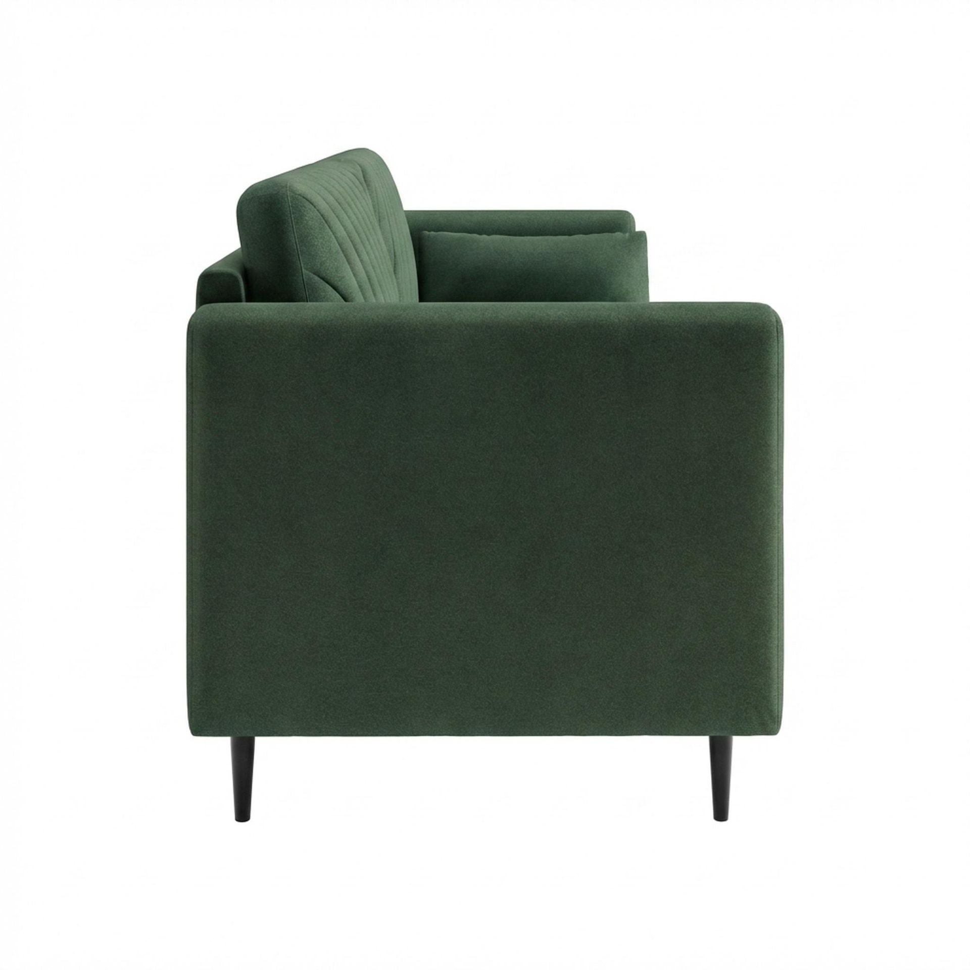 Hayden Home Premium Singapore 3 Seater Sofa, Matt Black Leg, Premium Powder Green Upholstery