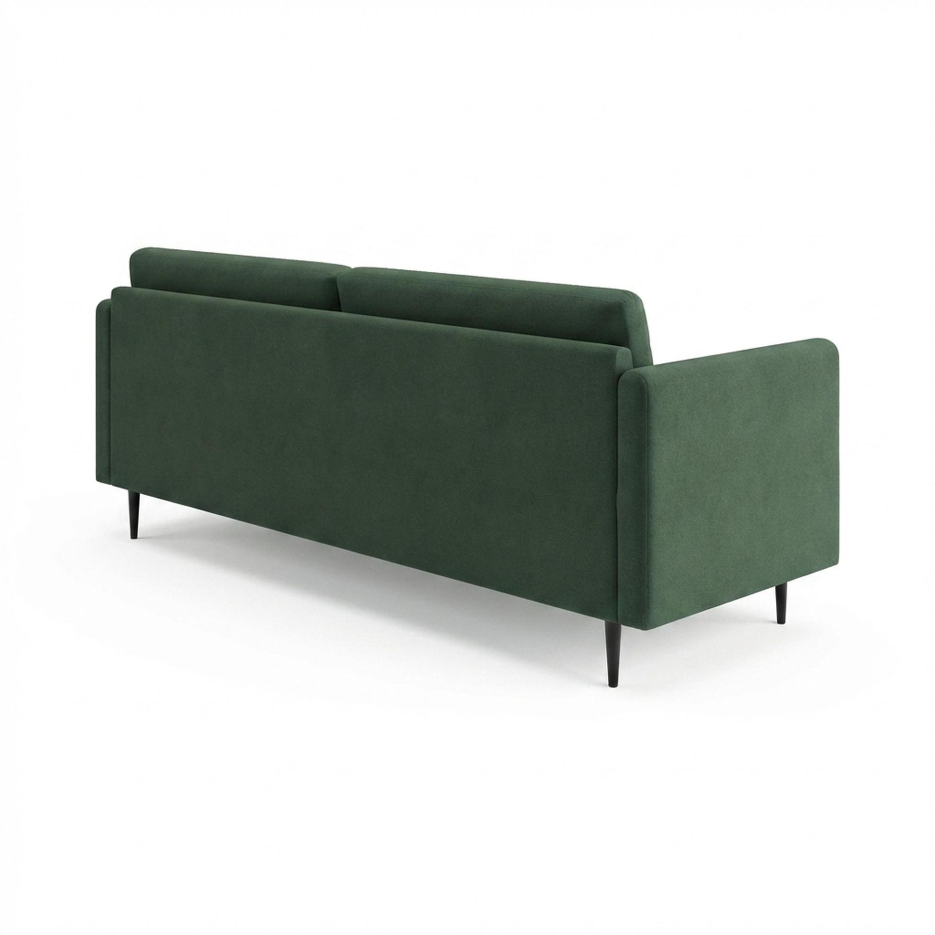 Hayden Home Premium Singapore 3 Seater Sofa, Matt Black Leg, Premium Powder Green Upholstery