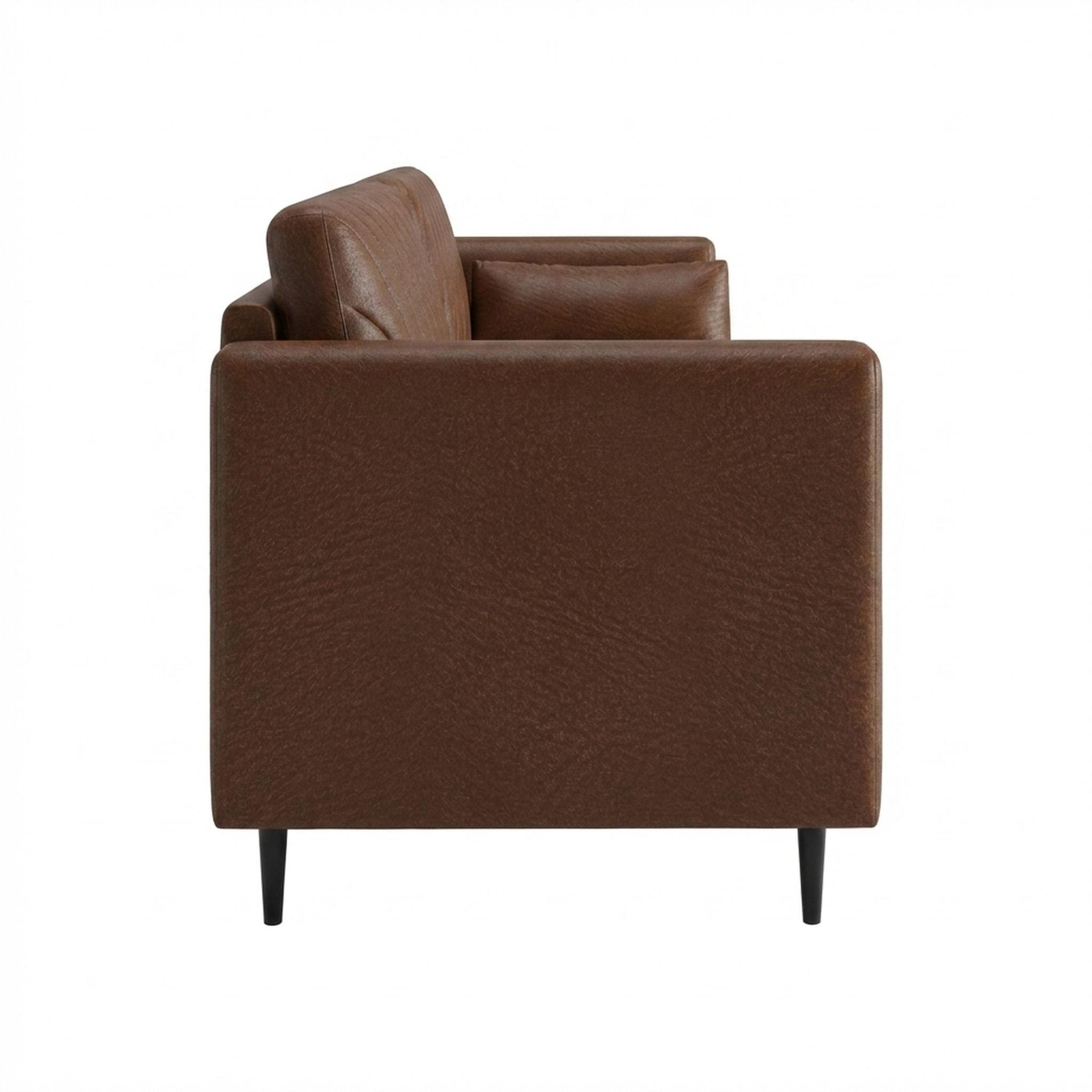 Hayden Home Premium Singapore 3 Seater Sofa, Matt Black Leg, Premium Rust Orange Upholstery