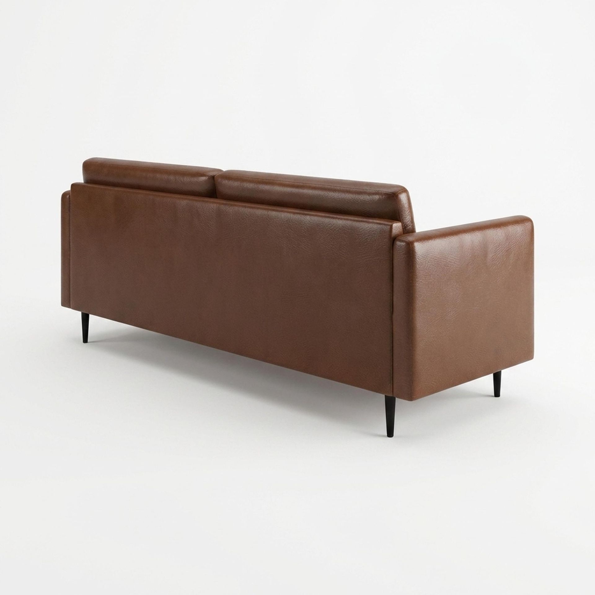 Hayden Home Premium Singapore 3 Seater Sofa, Matt Black Leg, Premium Rust Orange Upholstery